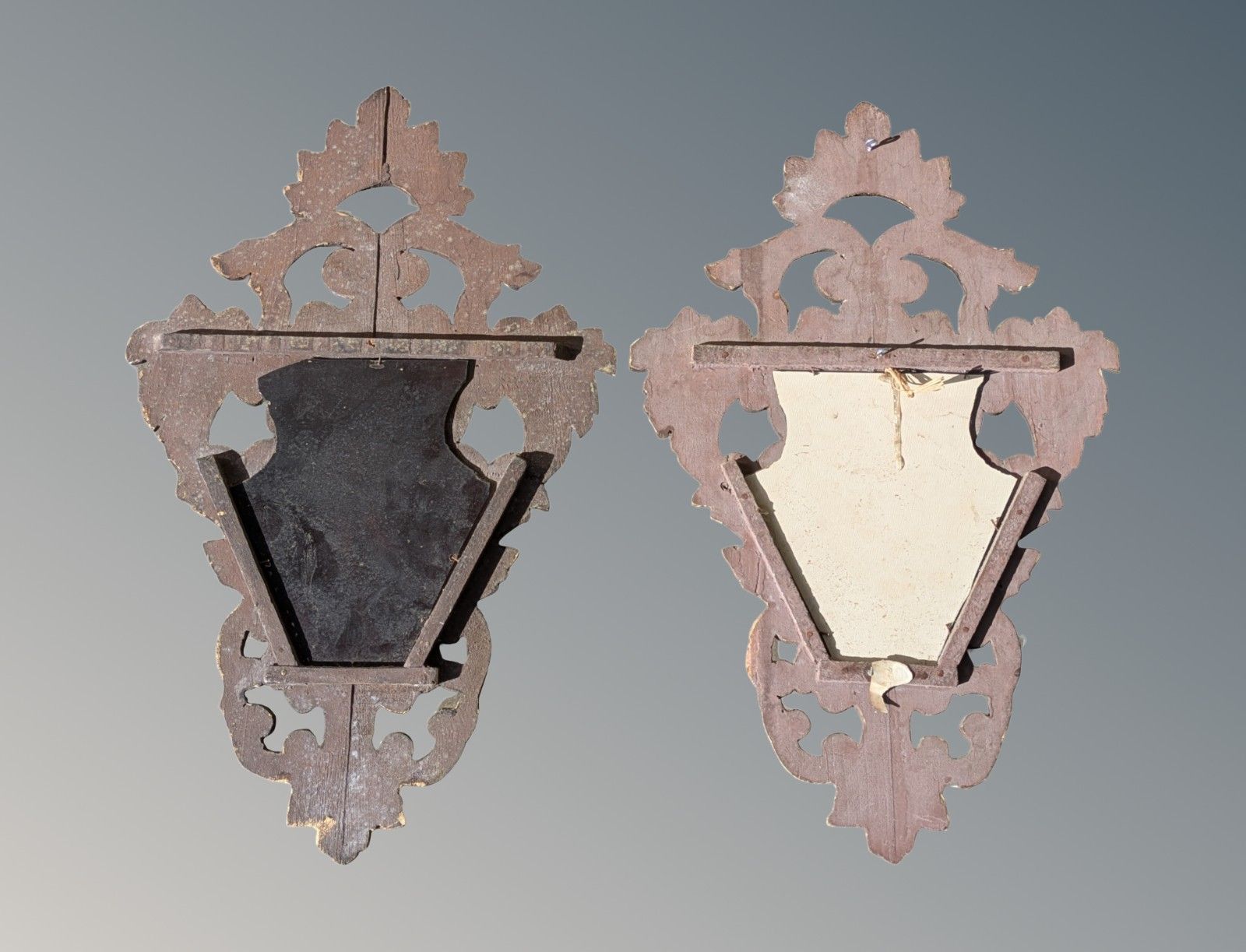Home Decor Pretty Pair Antique French Mirrors Gilt Wood photo