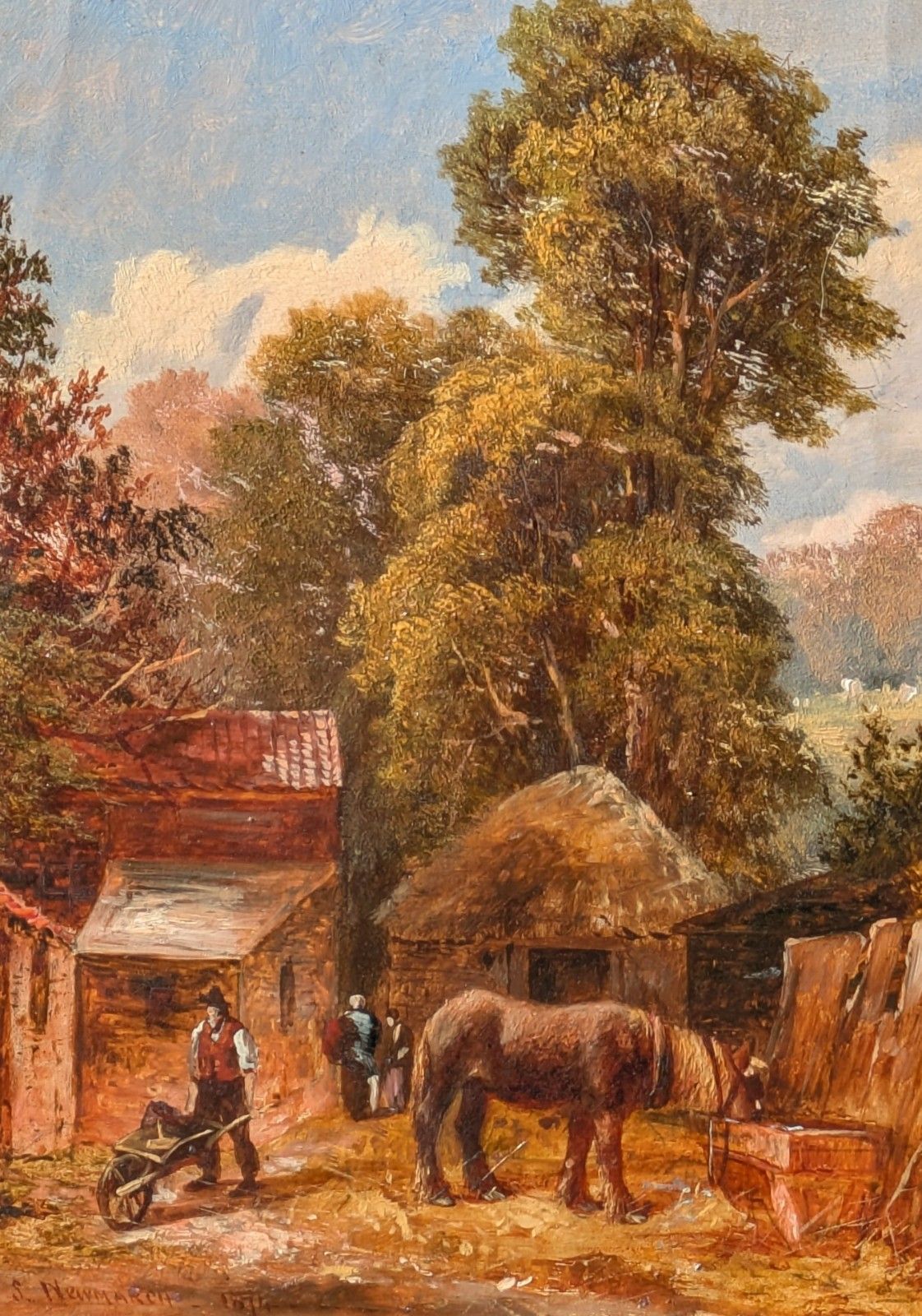 Oil Painting Farmstead By Strafford  Newmarch 1874 photo 285.0