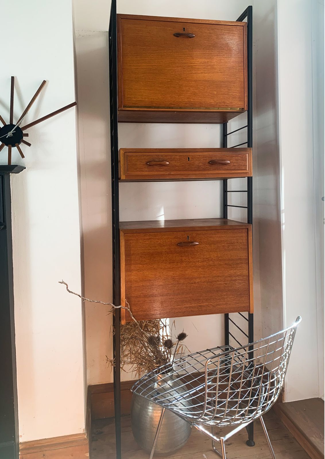 Staples Ladderax Modular Teak Shelving — 1960's 2 Bay Unit photo for sale