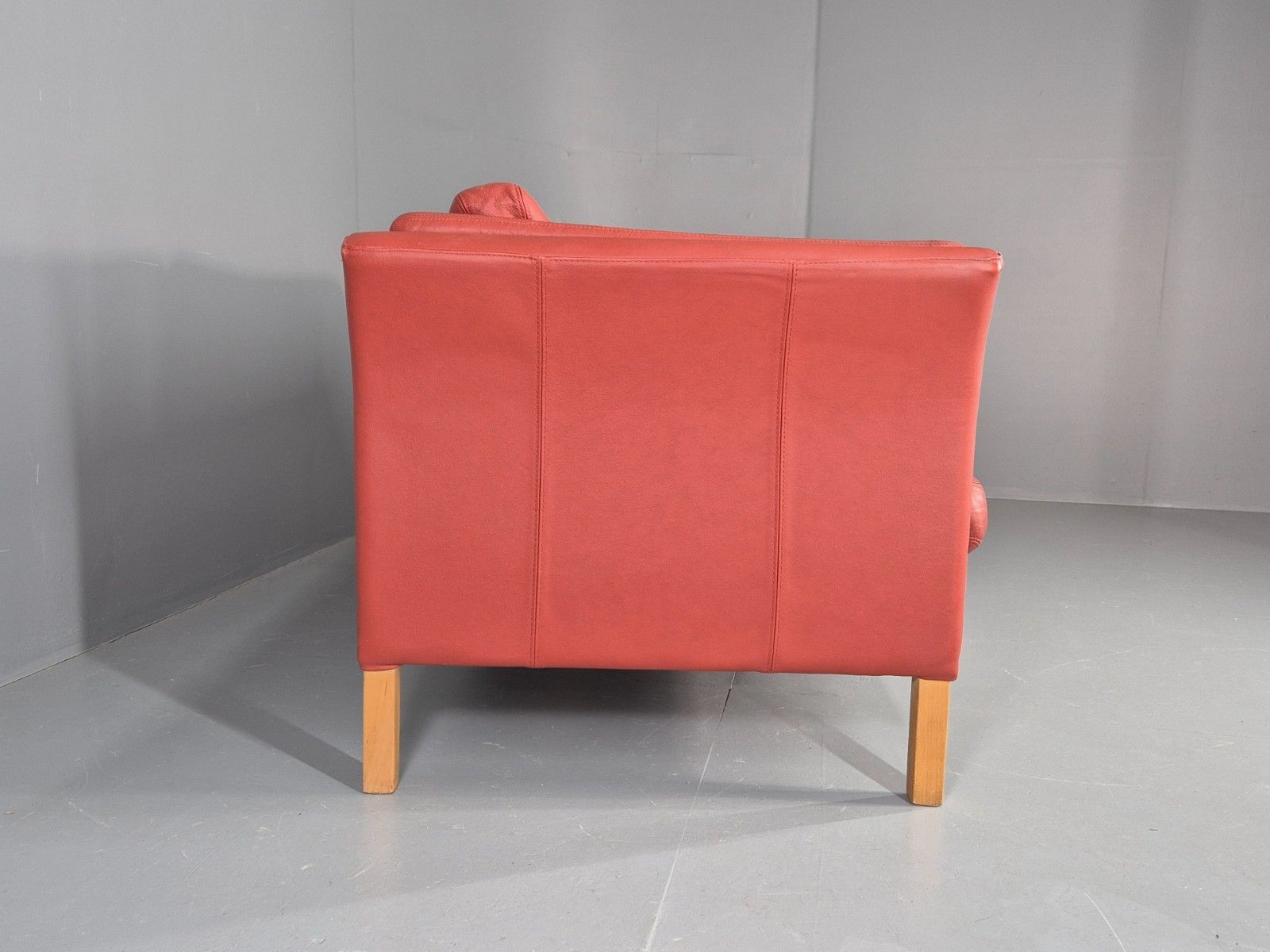 photo vinterior Vintage Danish 2 Seater Danish Skalma Red Leather 1980s Retro Mcm Eb10512 M2ss