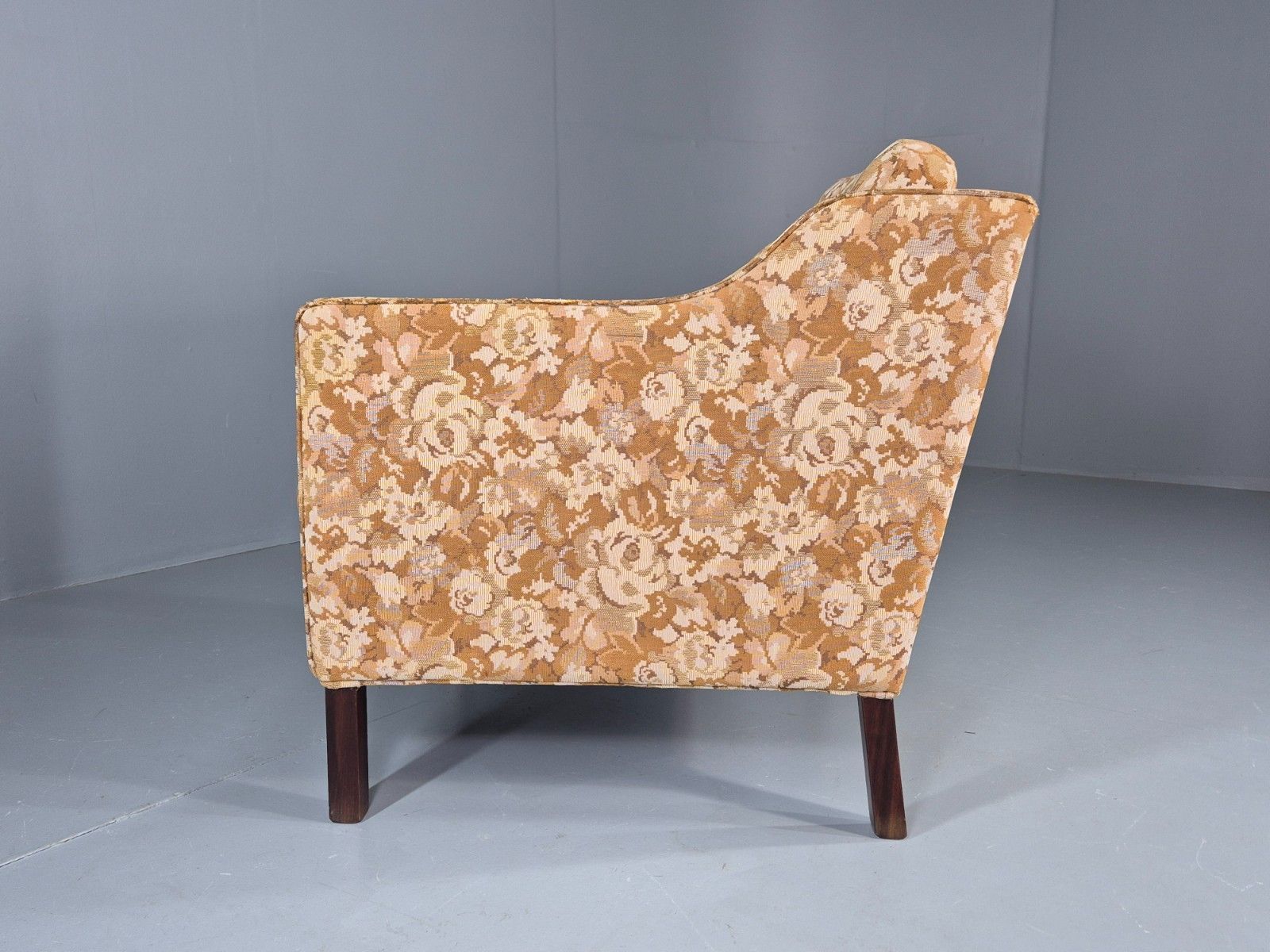 photo vintage Vintage Danish 1970s Lounge Chair Floral Upholstery Mid Century Eb11922 Mnor