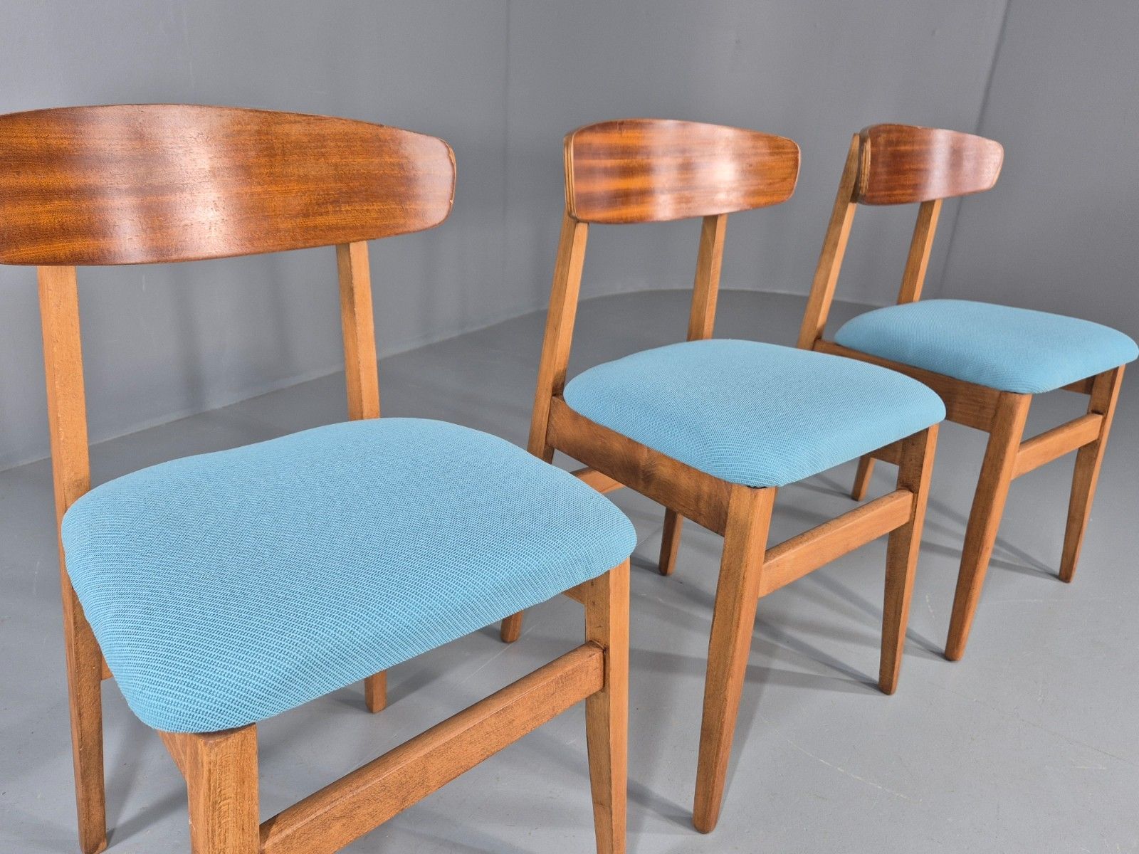 3 Vintage Dining Chairs Mid Century Design New Seats 1960s Retro  Eb11936 Mdin photo 200.0