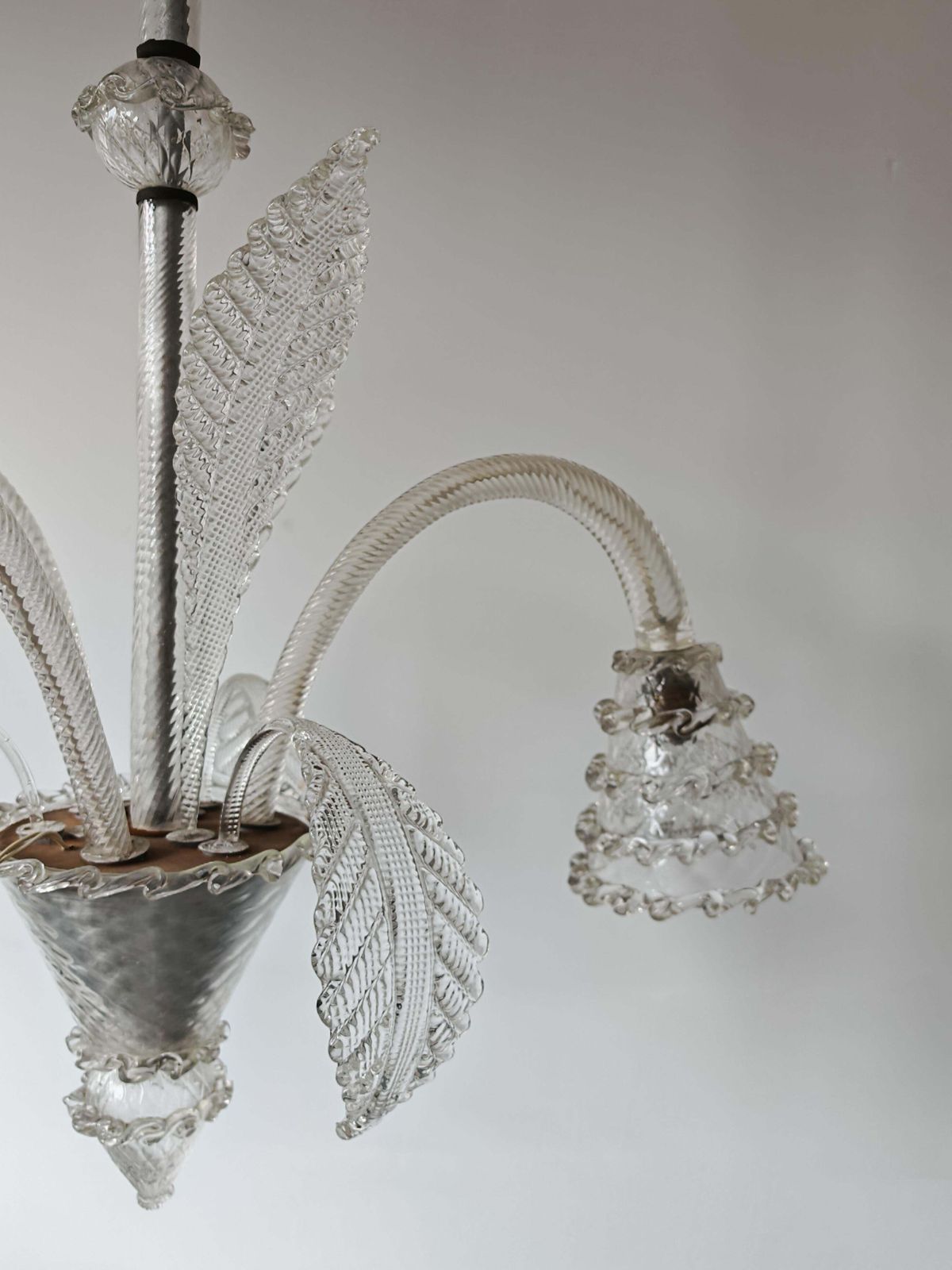 Art Deco Chandelier In Murano Glass By Barovier And Toso, Italy 1940s photo Lighting