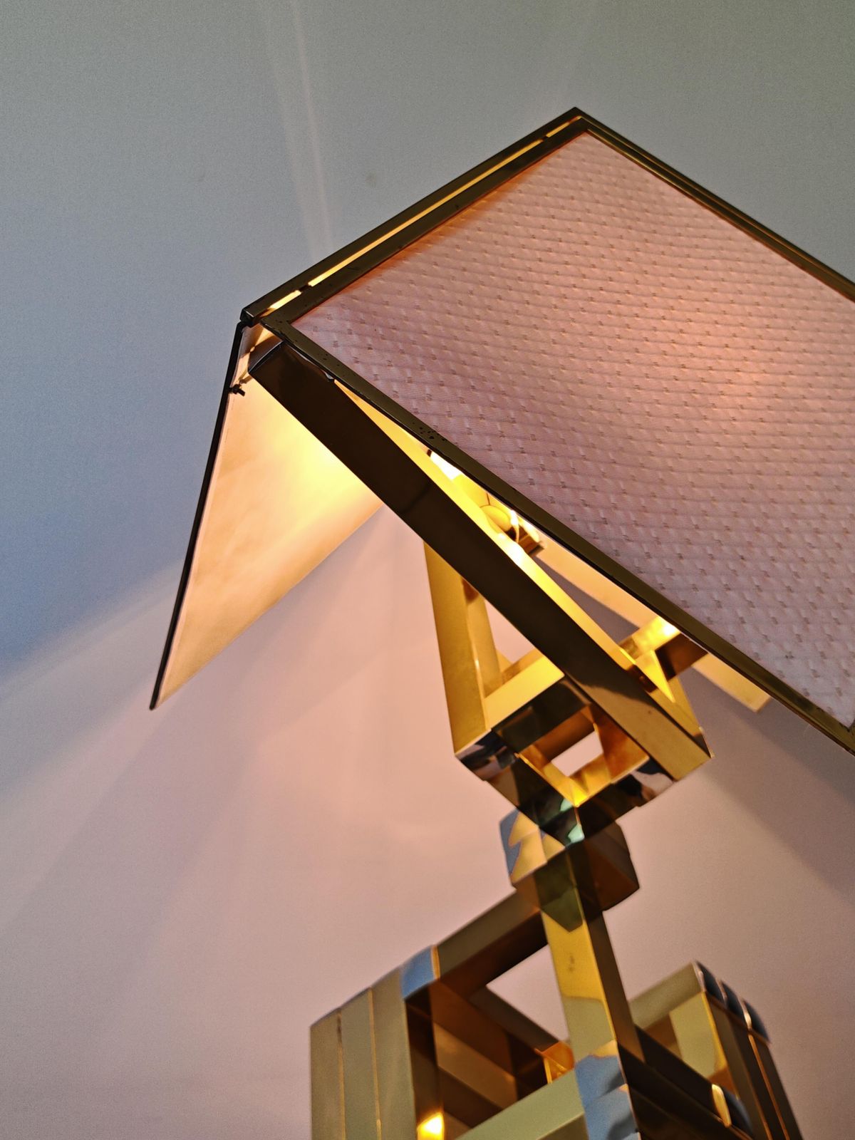 Lighting Monumental Mid Century Sculptural Table Lamps Attr. To Willy Rizzo, Italy 1970s photo