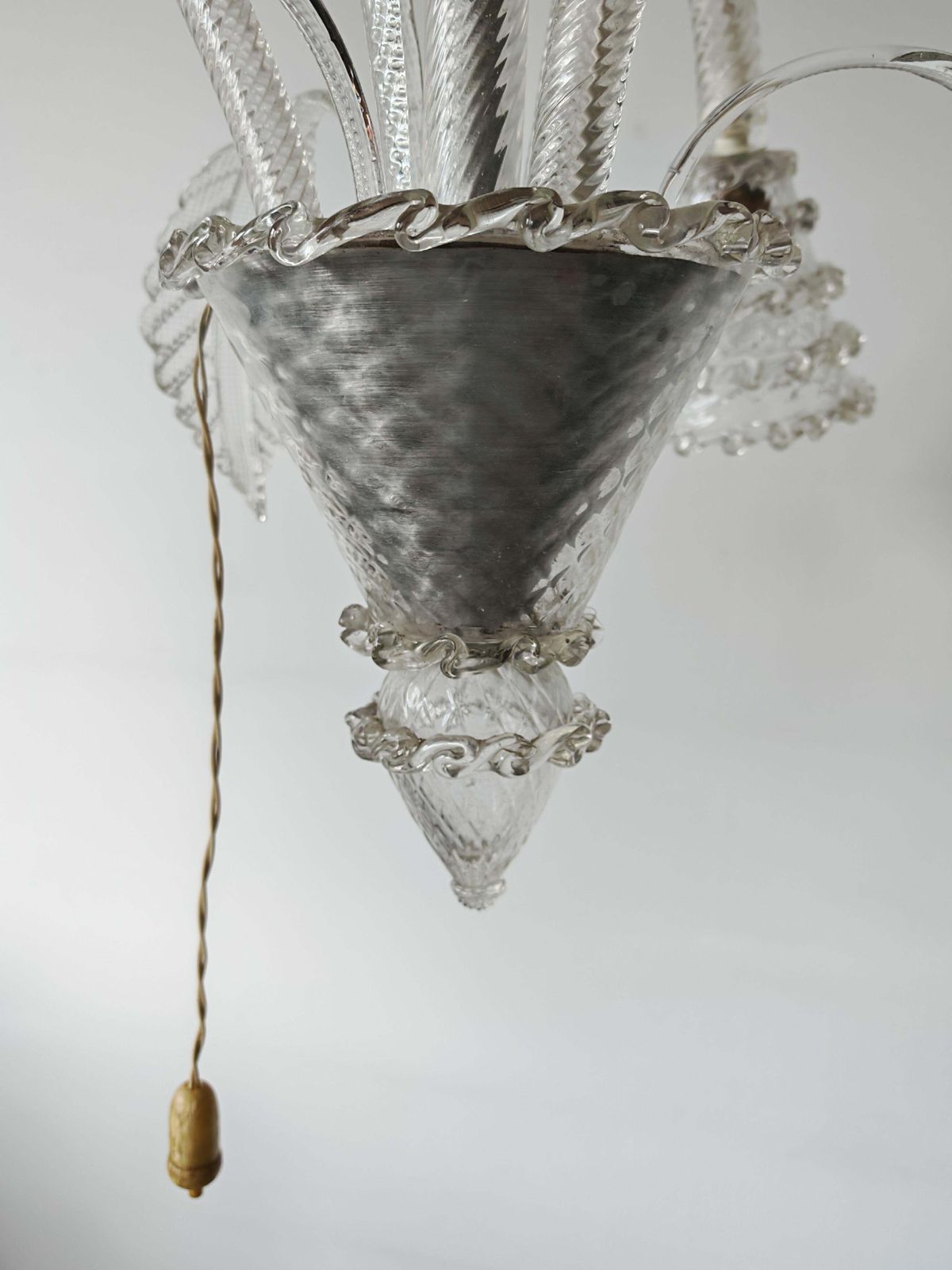 Lighting Art Deco Chandelier In Murano Glass By Barovier And Toso, Italy 1940s photo