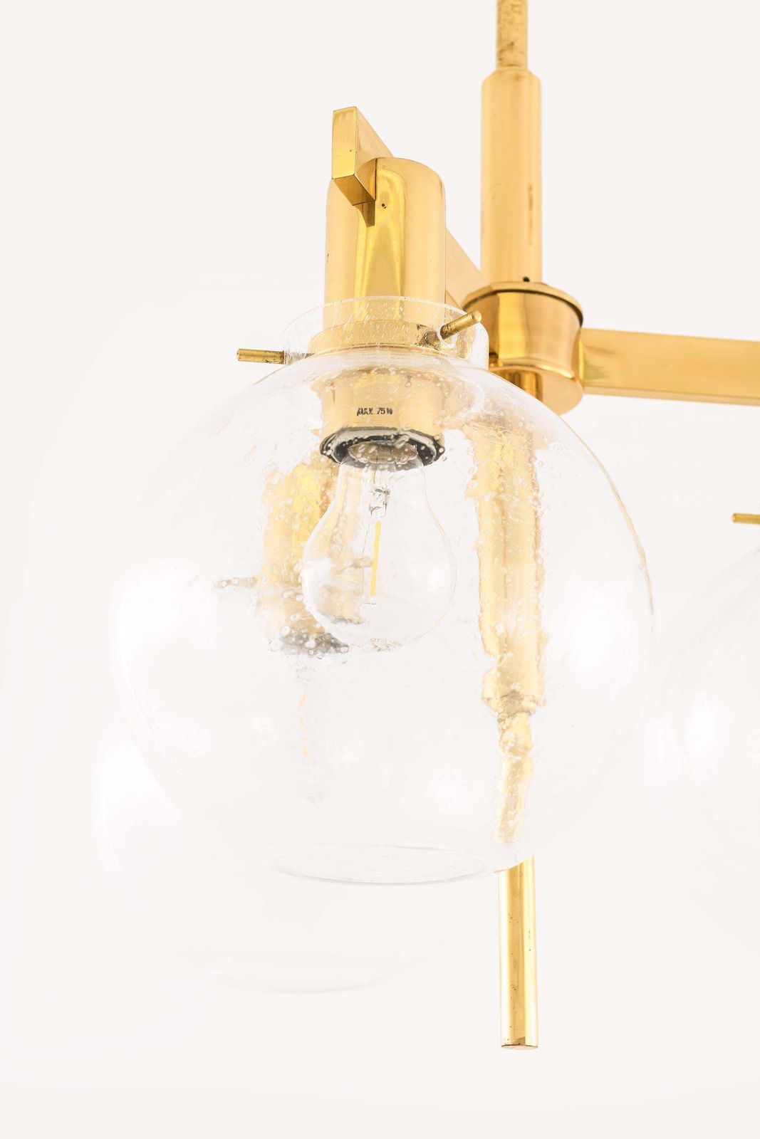 Ceiling Lamp In Brass And Glass By Hans Agne Jakobsson, 1950s photo furniture