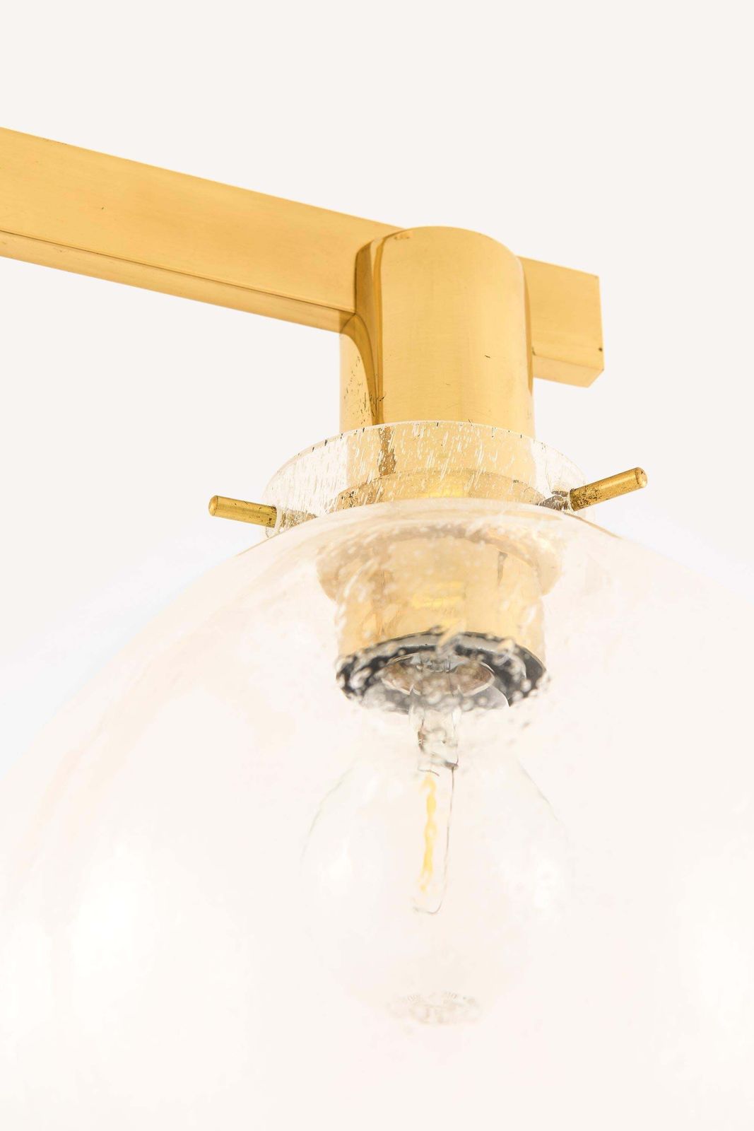 Ceiling Lamp In Brass And Glass By Hans Agne Jakobsson, 1950s photo for sale