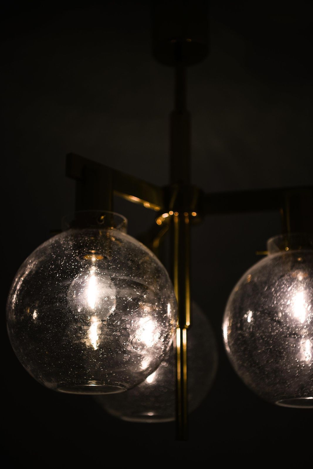 Ceiling Lamp In Brass And Glass By Hans Agne Jakobsson, 1950s photo buy