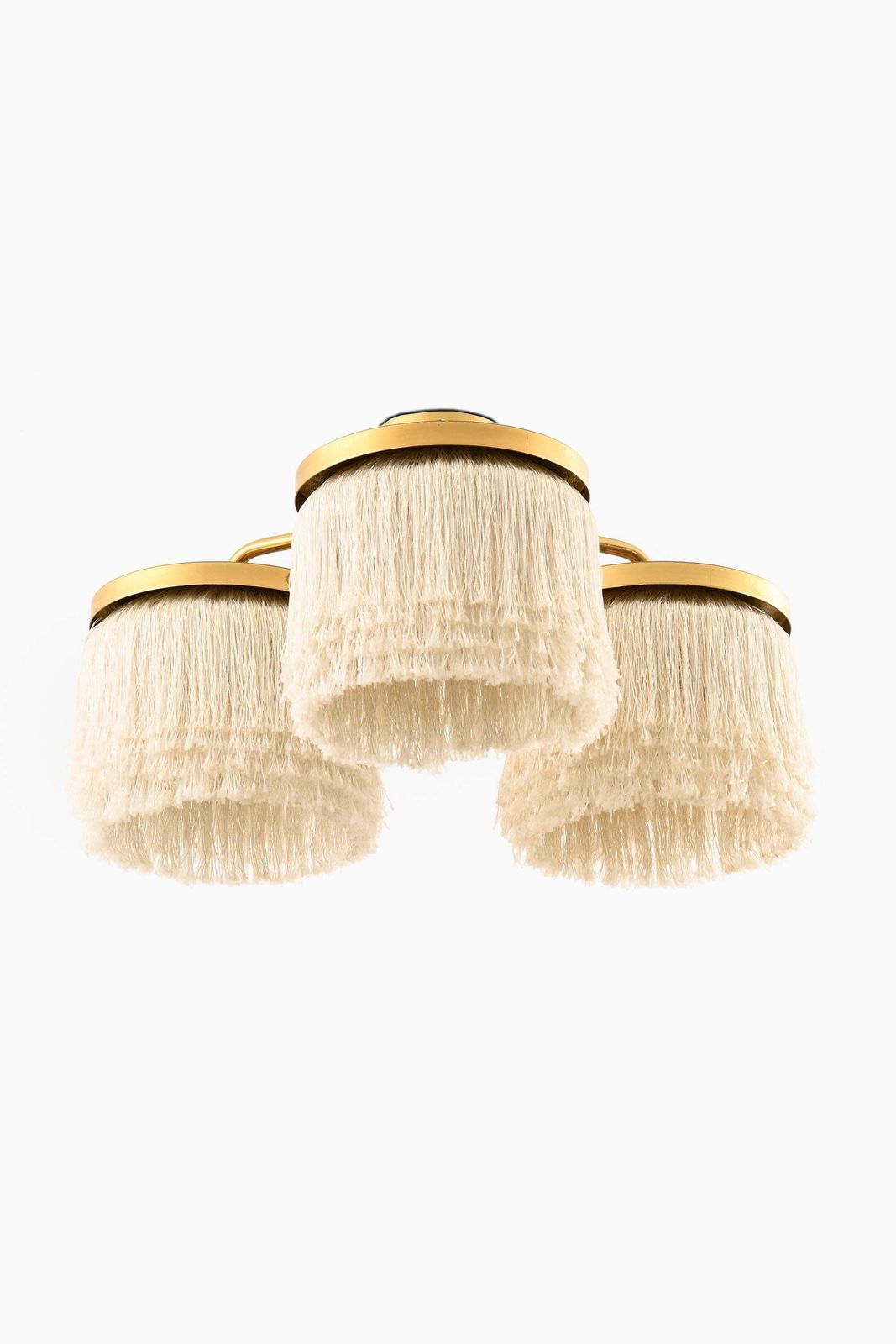 Set Of 2 Ceiling Lamps In Brass And Silk By Hans Agne Jakobsson, 1960s photo furniture
