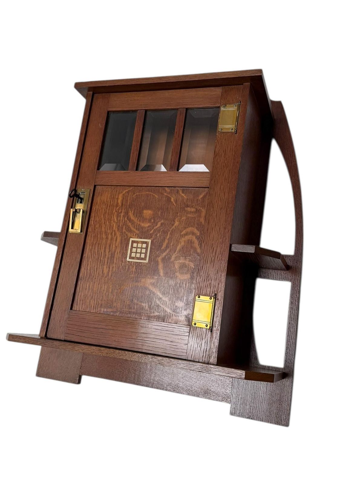 Arts & Crafts Wall Cabinet In Oak By Onder Den Sint Maarten, 1900s photo furniture