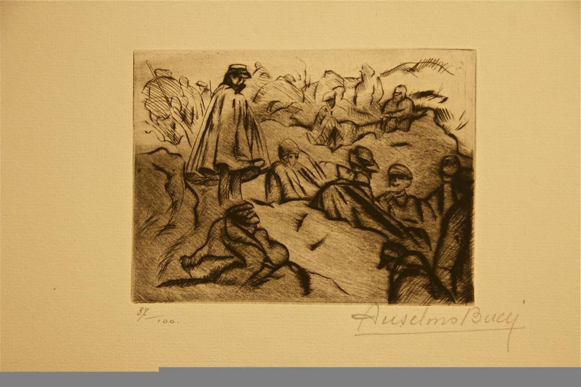 Anselmo Buccirèveil En Montagne   Etching By Anselmo Bucci   19171917