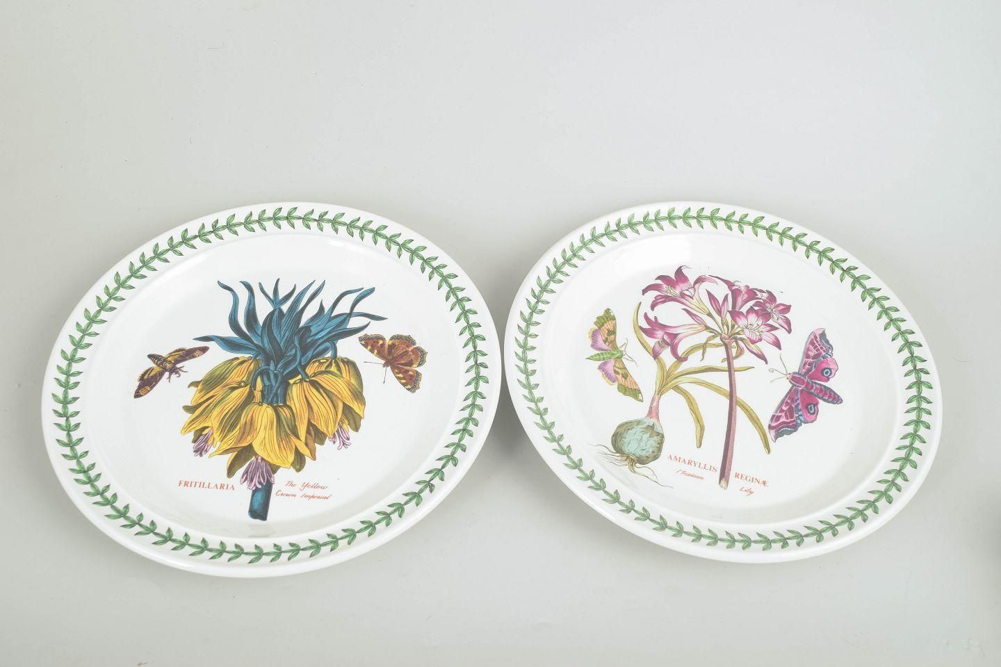 Portmeirion England. 4 Large Faience Dinner Plates. "The Botanic Garden" Series. photo for sale
