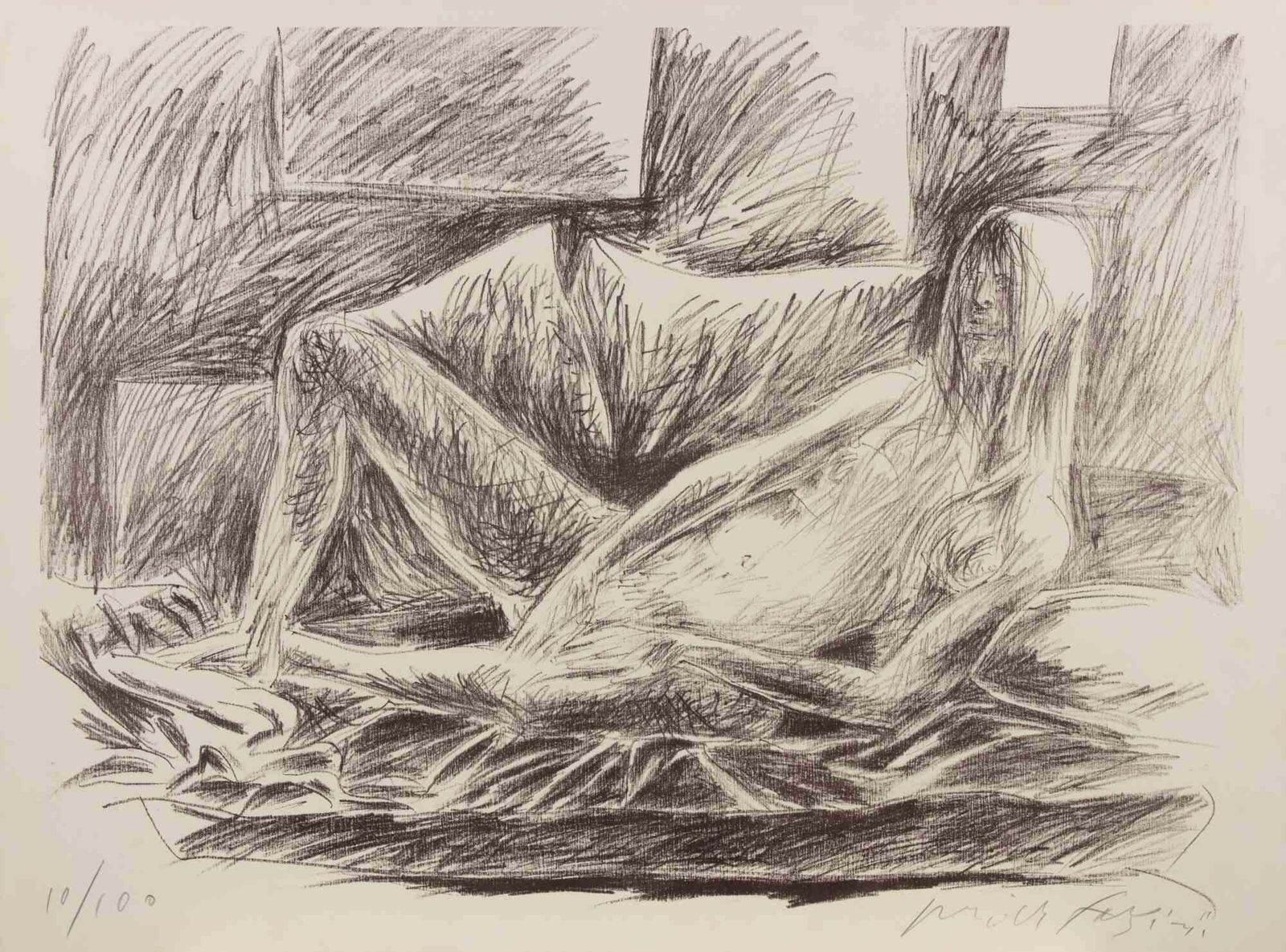 Pericle Fazzinireclined Figure   Lithograph By Pericle Fazzini   1970s1970s