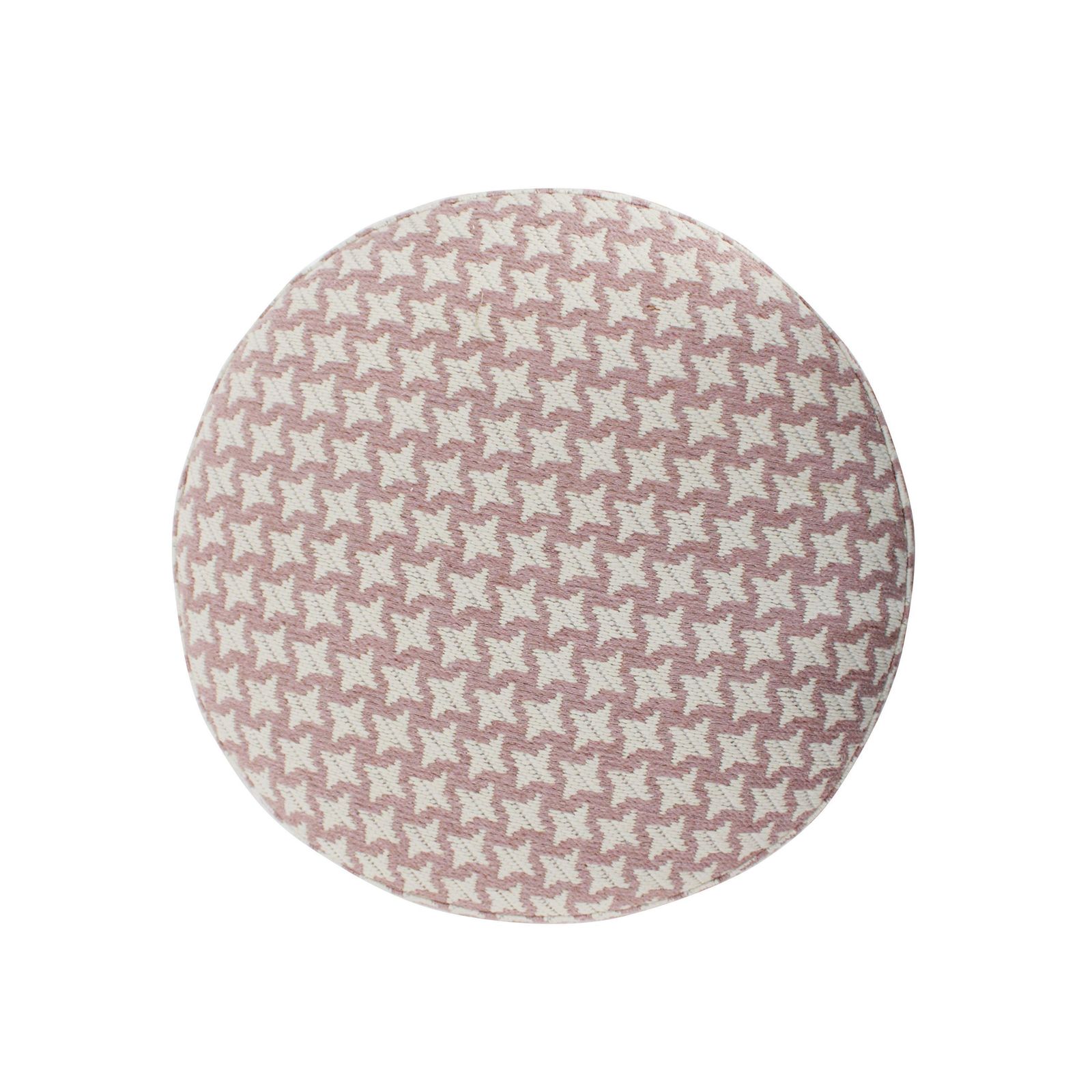Mid Century Footstool With Pink Geometric Fabric, Italy, 1950 photo vinterior