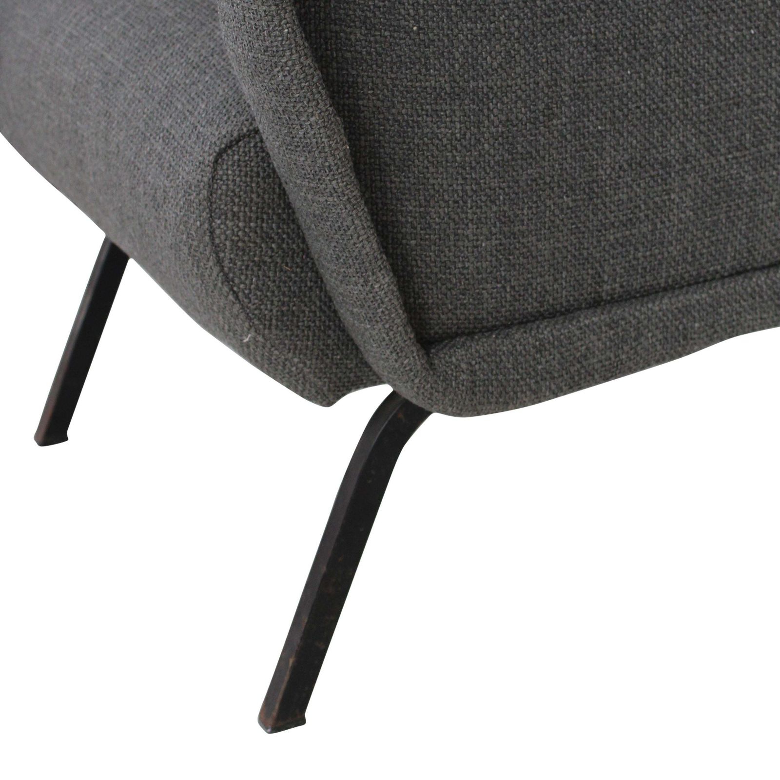 Mid Century Modern Reclining Armchair In Gray Fabric, Italy, 1950 photo buy