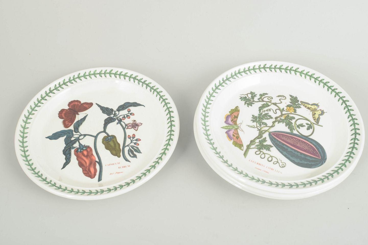Portmeirion England. Set van 4 faience lunchborden. "The Botanic Garden" serie photo furniture