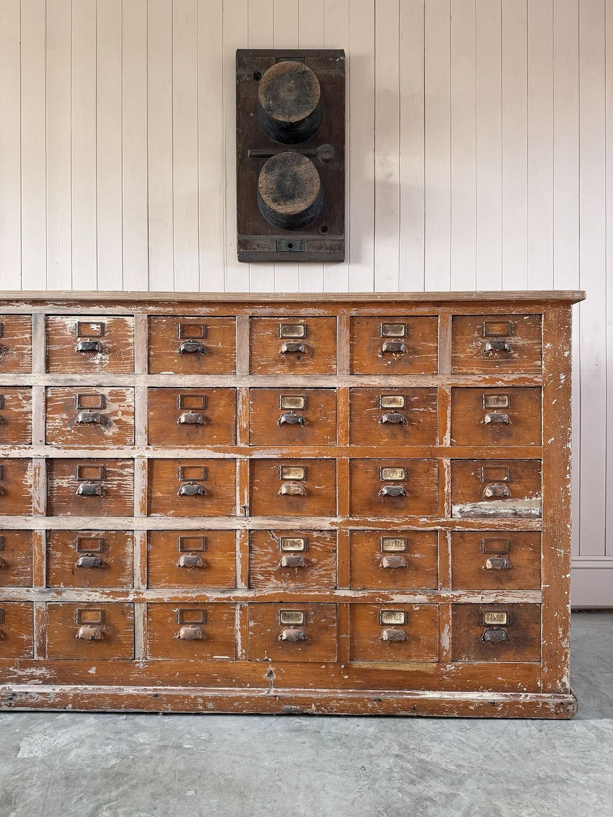 1930’s Industrial Bank Of Drawers photo vintage