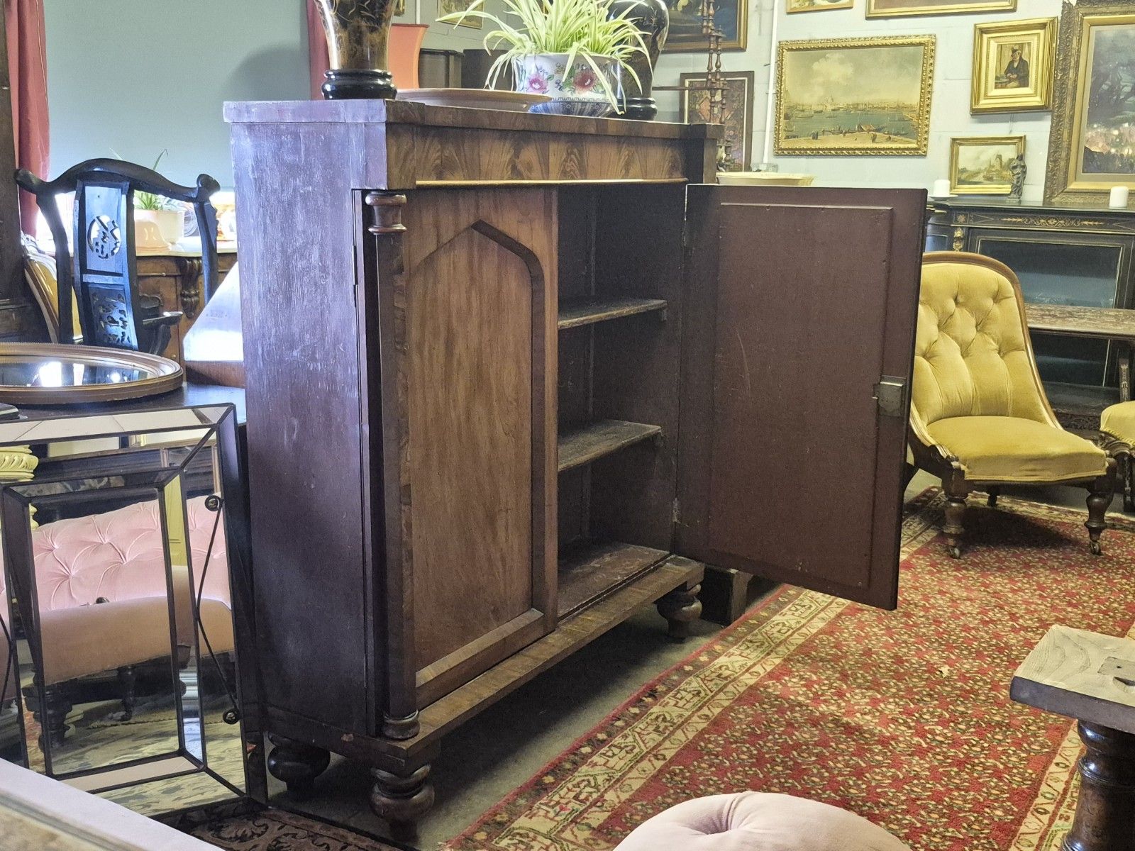Victorian Flame Mahogany Cupboard photo Furniture