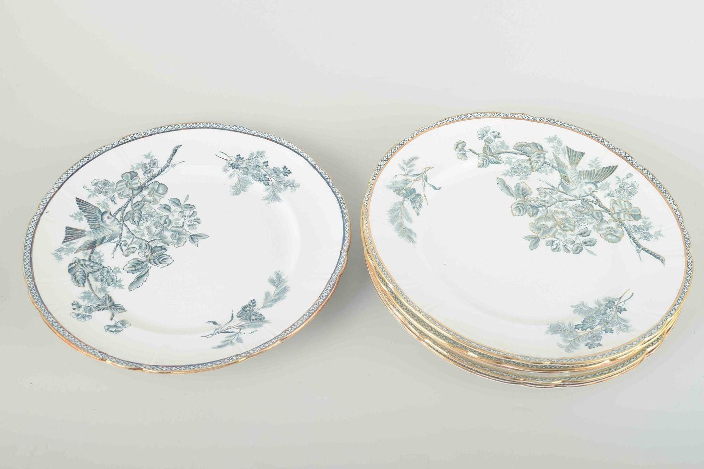 Gustavsberg, “Wexiö”. Six Dinner Plates In Faience With Printed Decoration. photo furniture