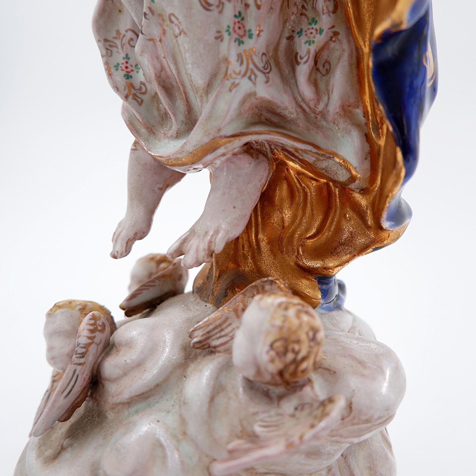photo for sale Polychrome Earthenware " Assumption Of Mary" By Eugenio Pattarino   1960s