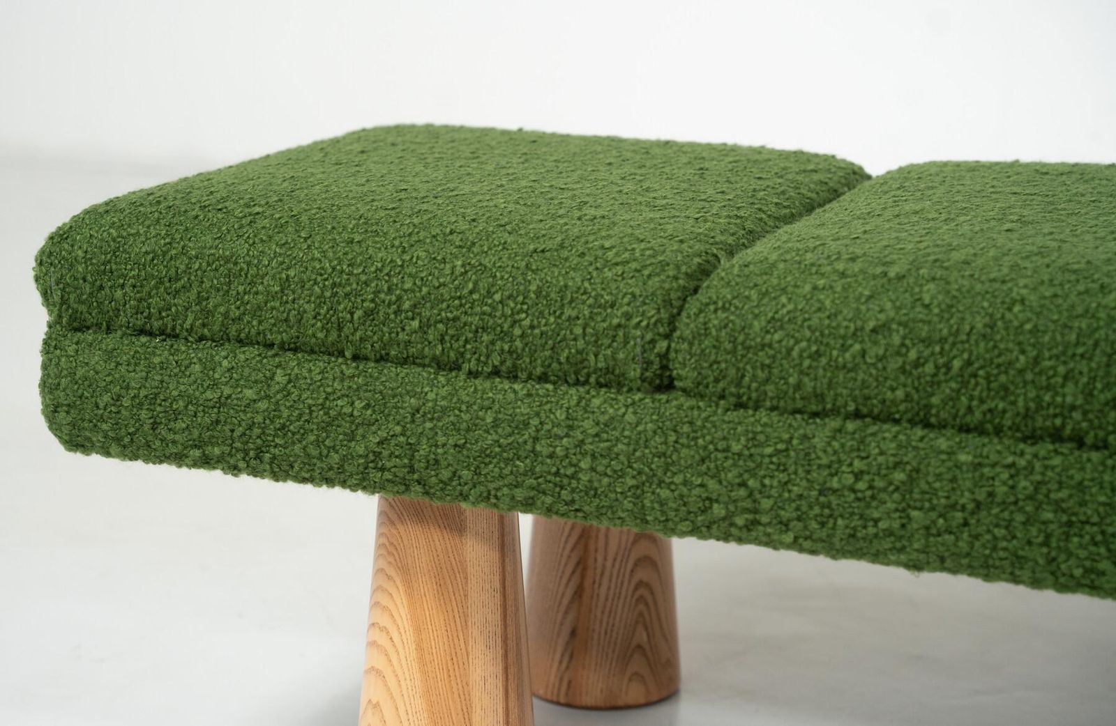 Contemporary Green Bench, Wood And Fabric, Italy photo for sale