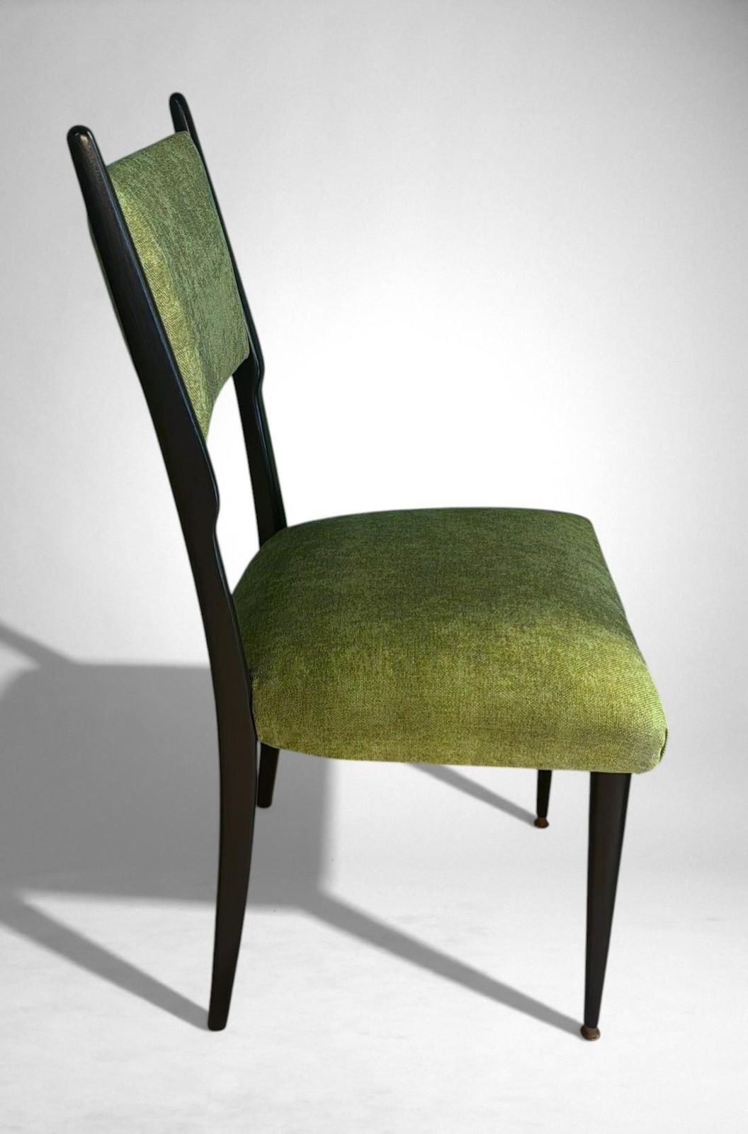 photo buy Ico Parisi Style – Set Of 6 Ebonized Wood Chairs With Green Upholstery