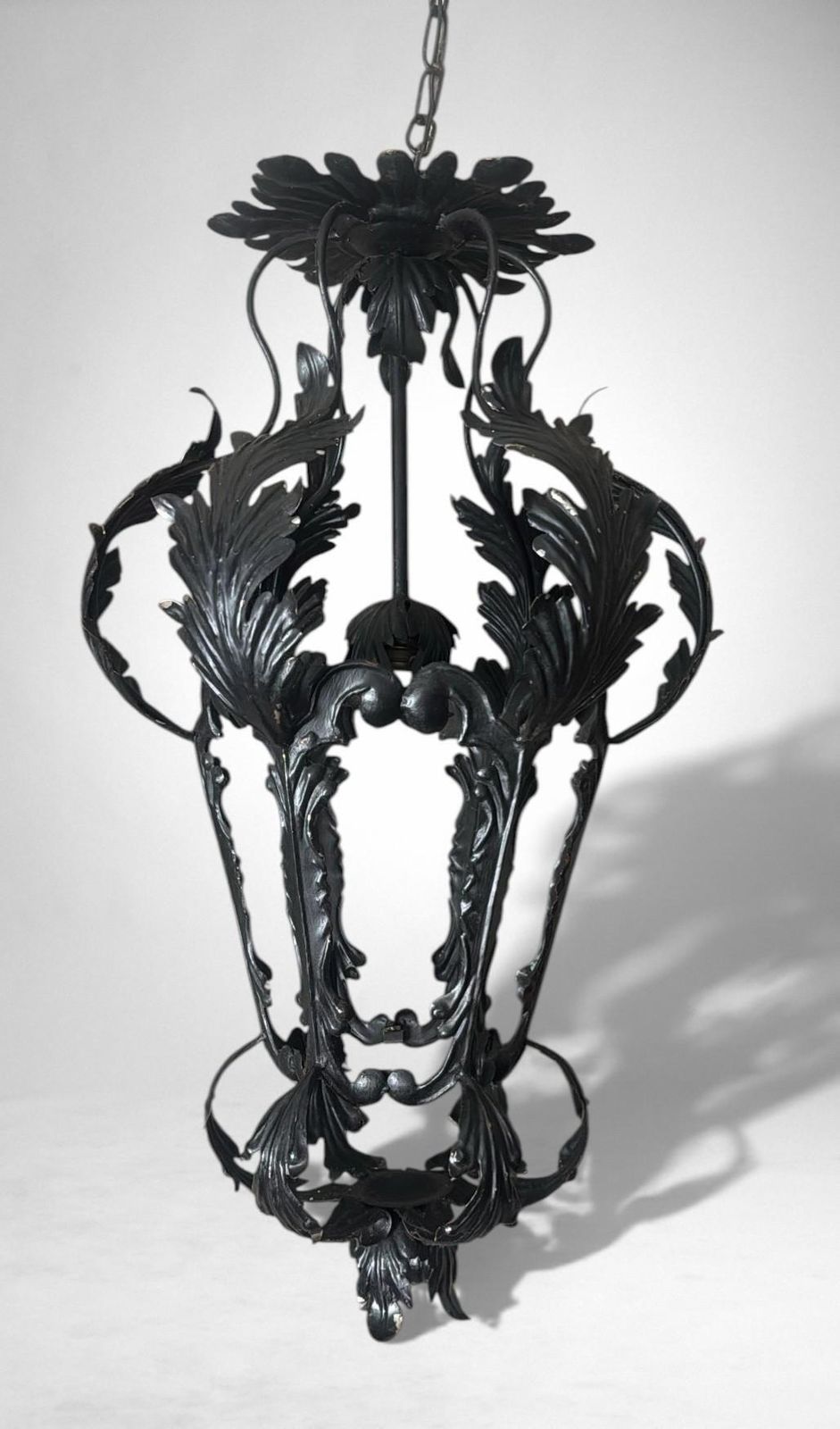 Lighting Italian Florentine Renaissance Revival Style Pair Italian Wrought Iron Lanterns photo