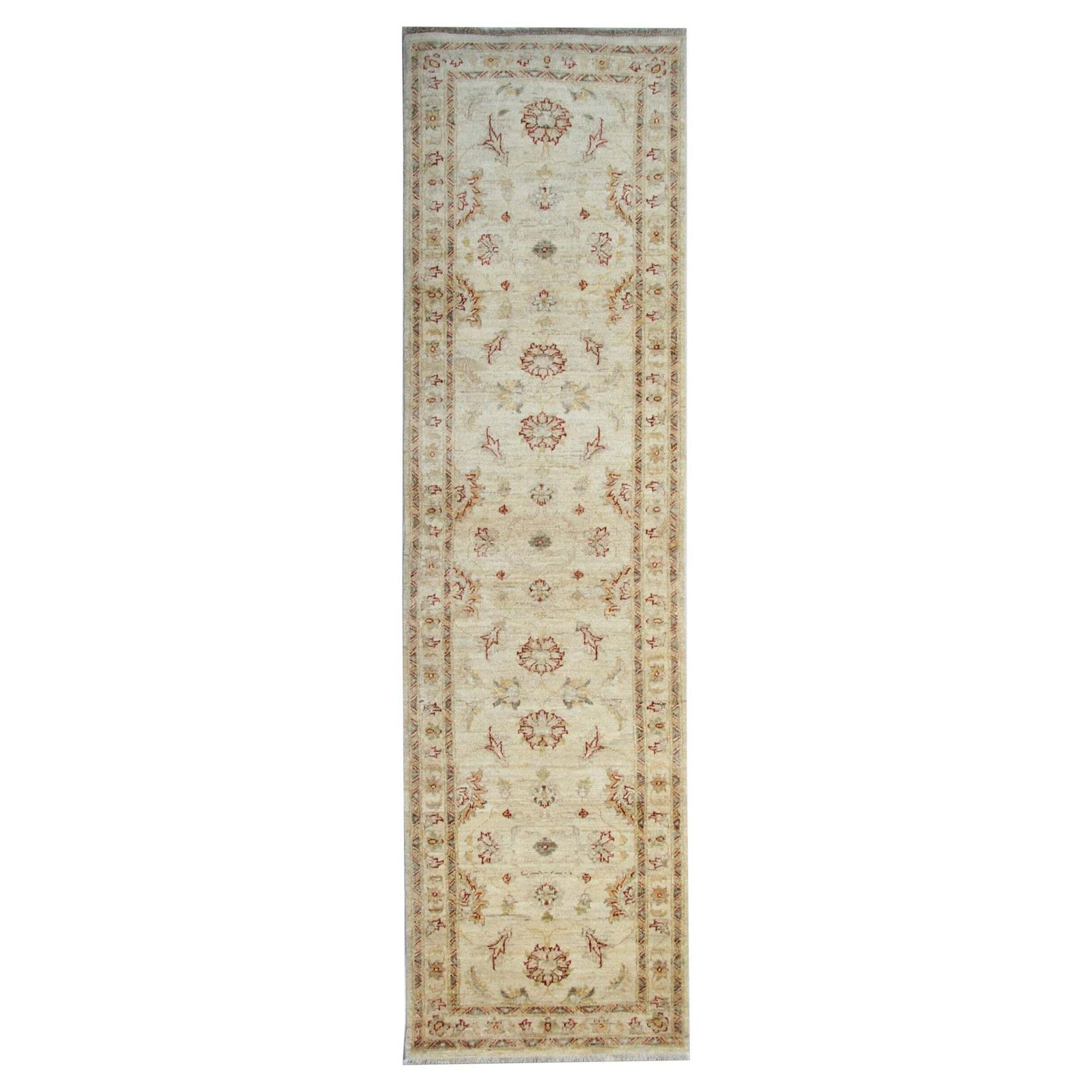 Chemin d'escalier oriental Zeigler, crème et beige, fait main