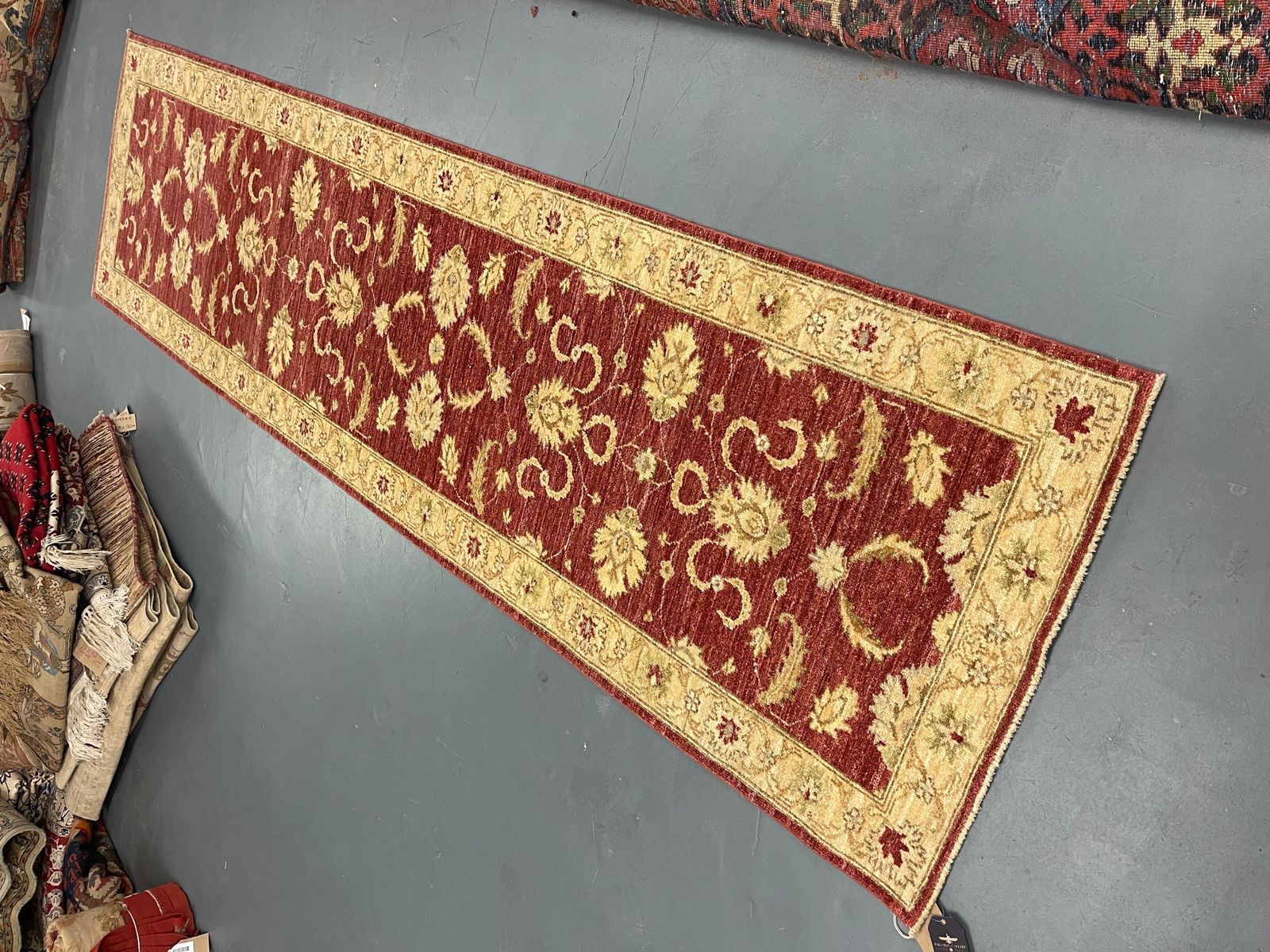 Textiles Tapis de couloir traditionnel rouge bordeaux, tapis de couloir en laine Burgundy, décoration intérieure photo