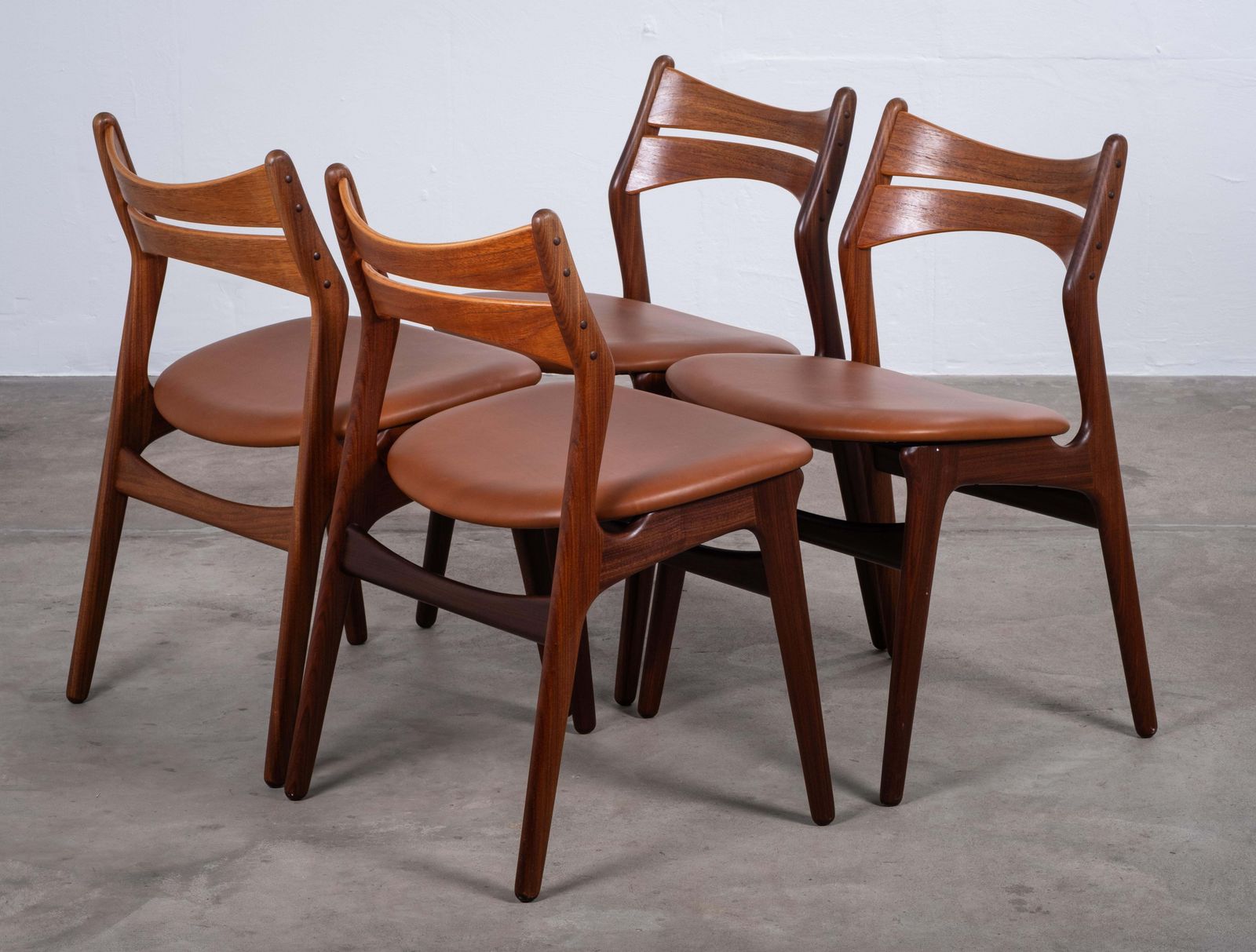 Set Of 4 Dining Chairs In Teak By Erik Buch. Denmark, 1960s photo vintage