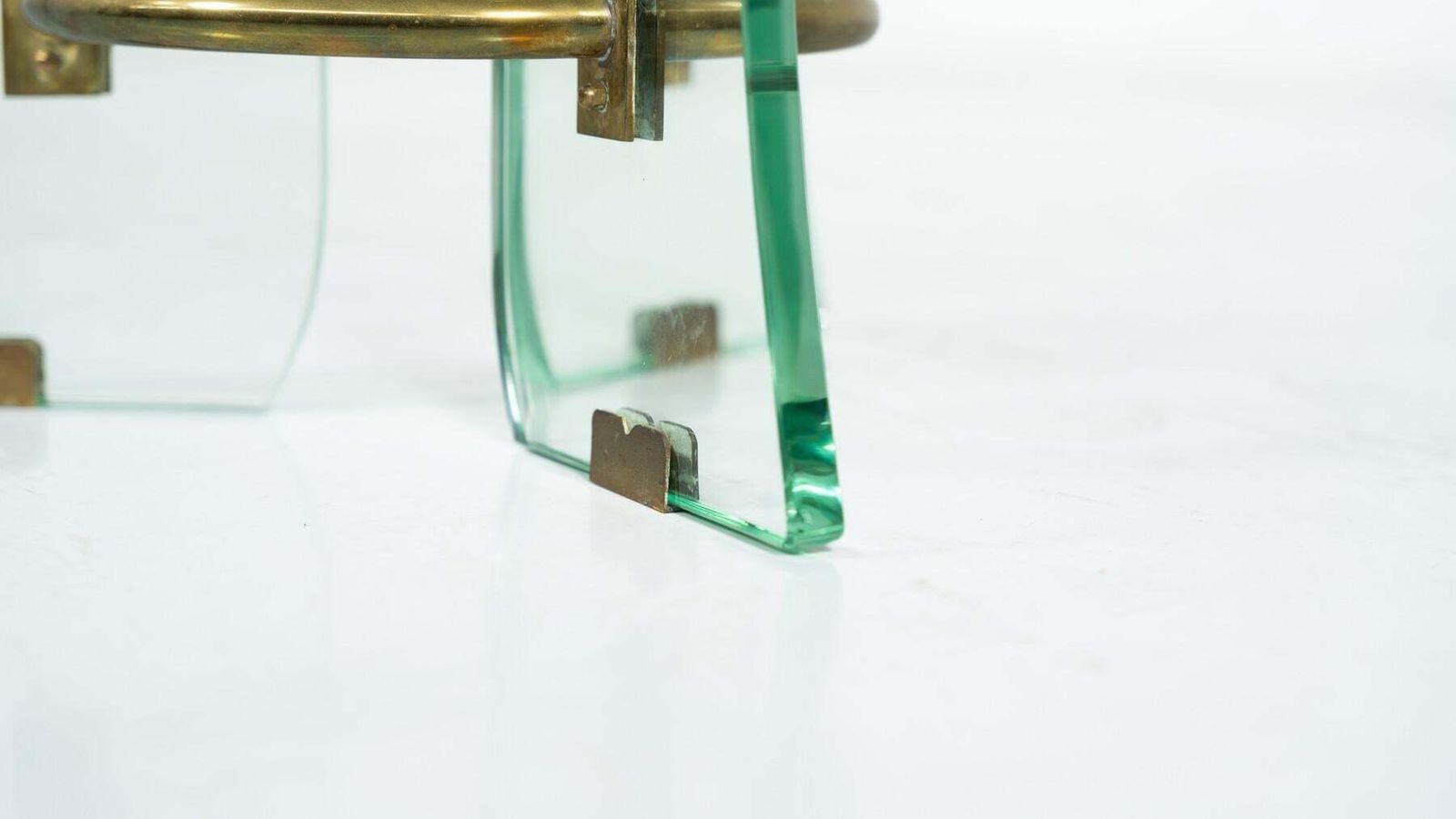 Glass And Brass Coffee Table By Pietro Chiesa For Fontana Arte, Italy photo 4458.0