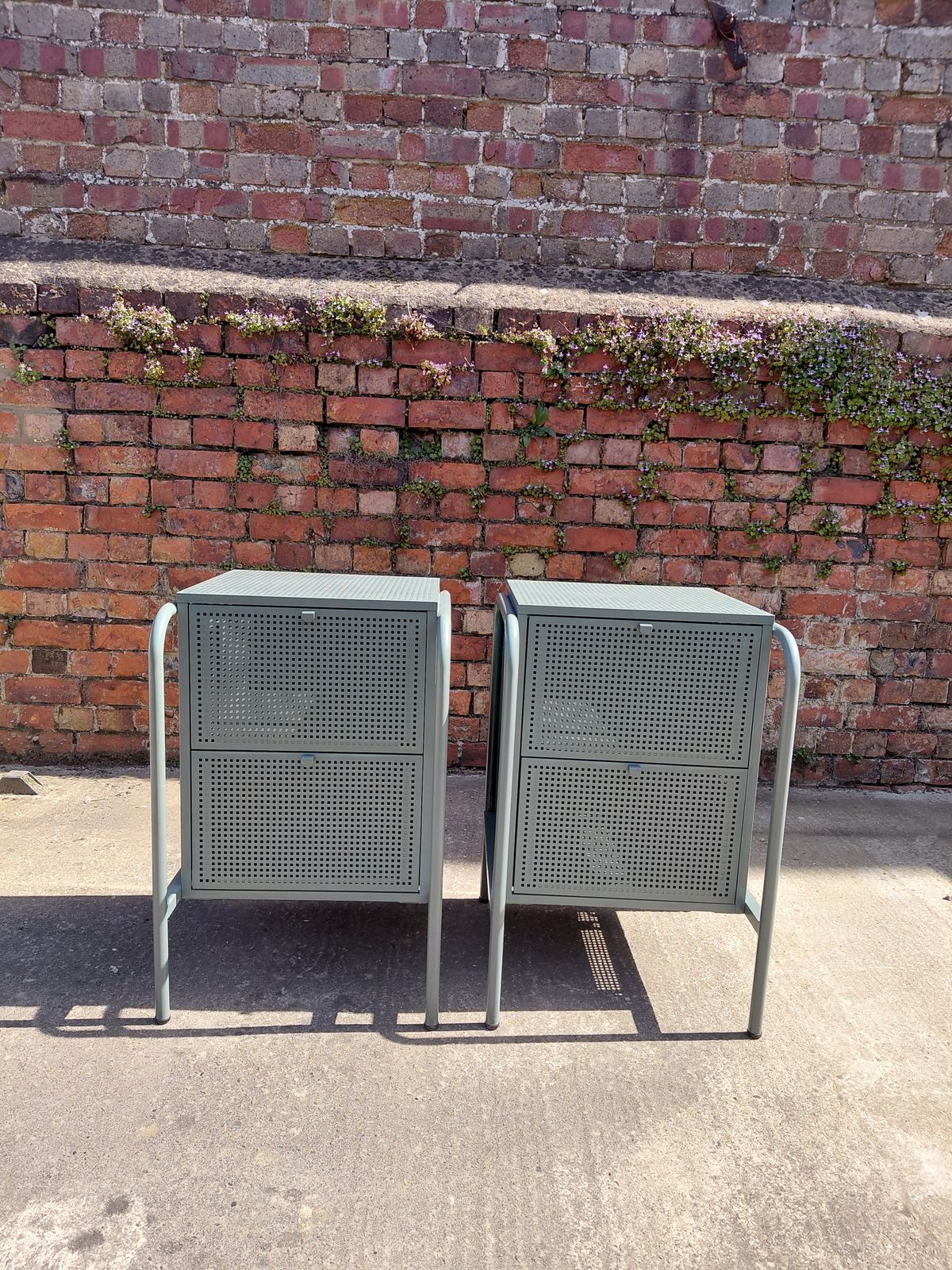 Pair Of Ikea Nikkeby 2 Drawer Chests / Grey Green photo 325.0