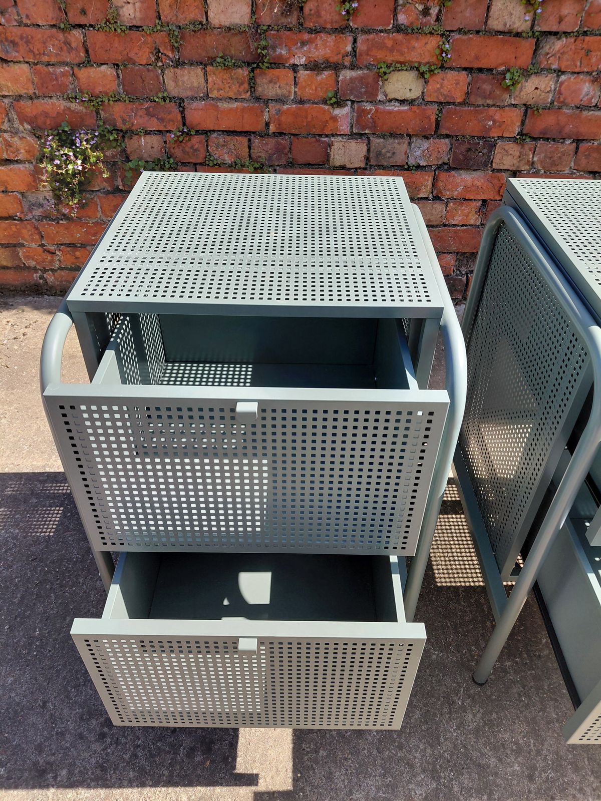 photo furniture Pair Of Ikea Nikkeby 2 Drawer Chests / Grey Green