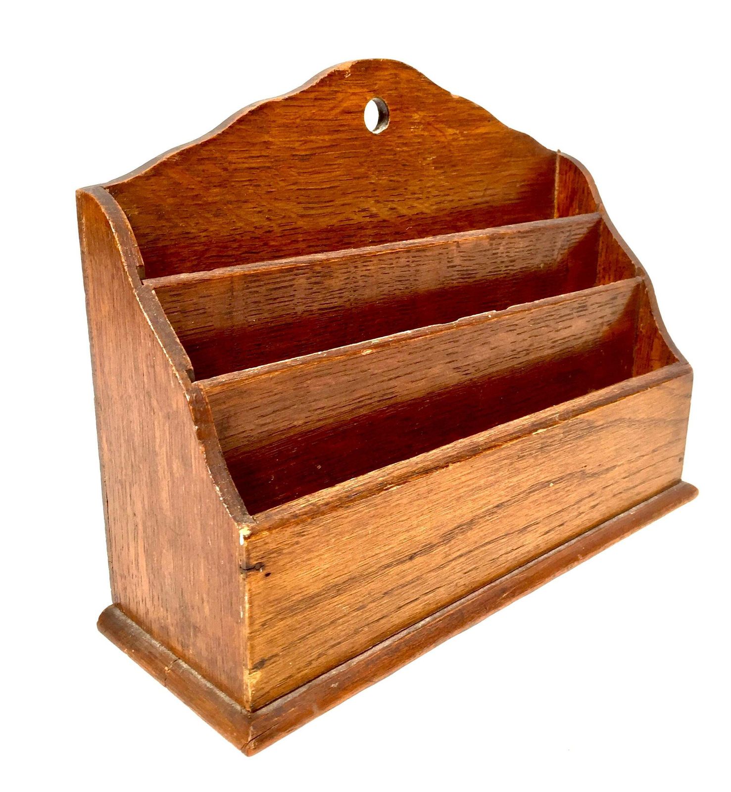 Antique Wooden Oak Desktop Letter Rack / Stationery Holder / Early 20th Century photo Home Decor