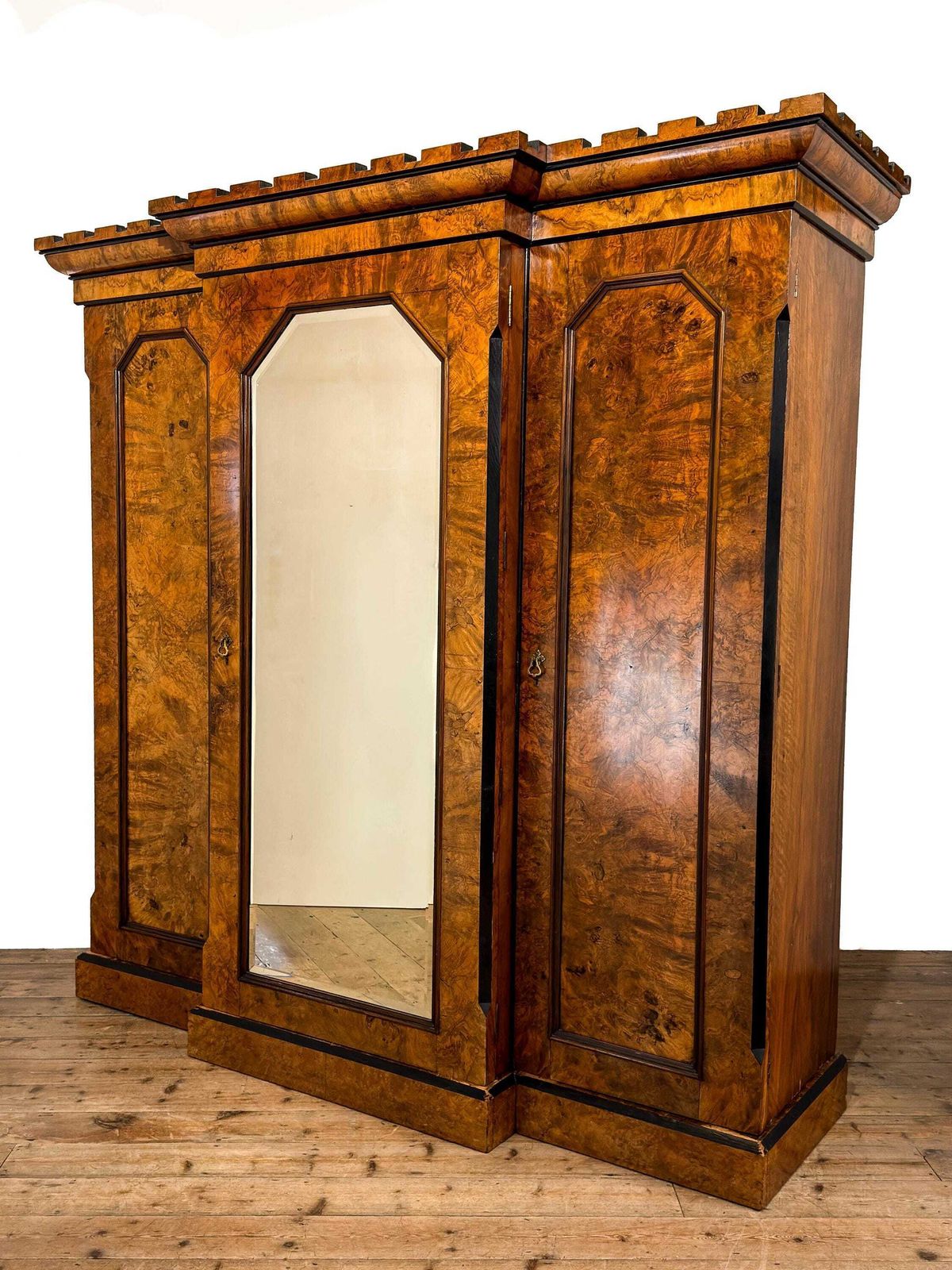 Antique Victorian Walnut Triple Compactum Wardrobe | Antique Wardrobe | Storage Cupboard | Antique Storage | Vintage Furniture photo furniture