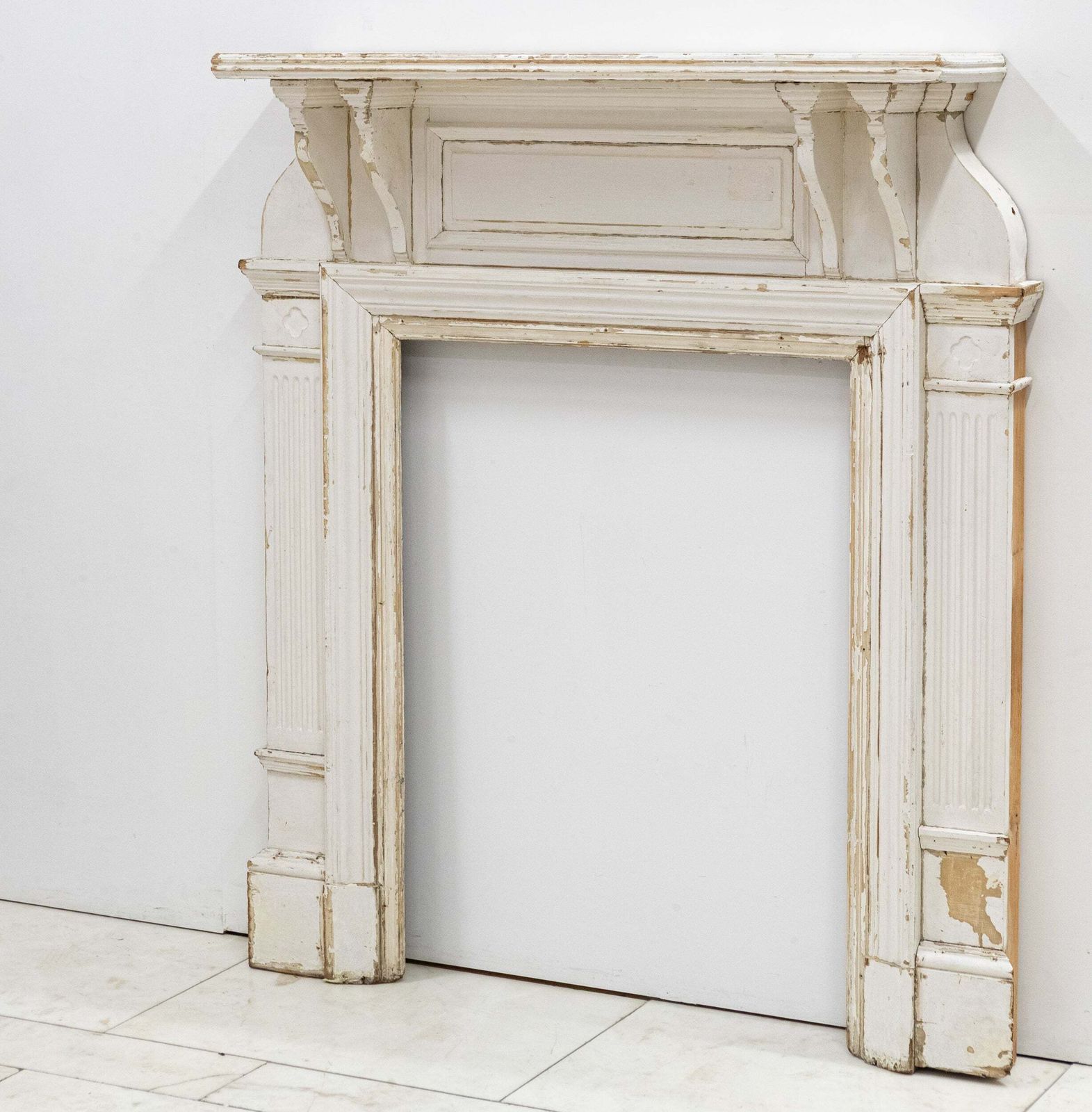 Antique Wooden Fireplace Surround photo vintage