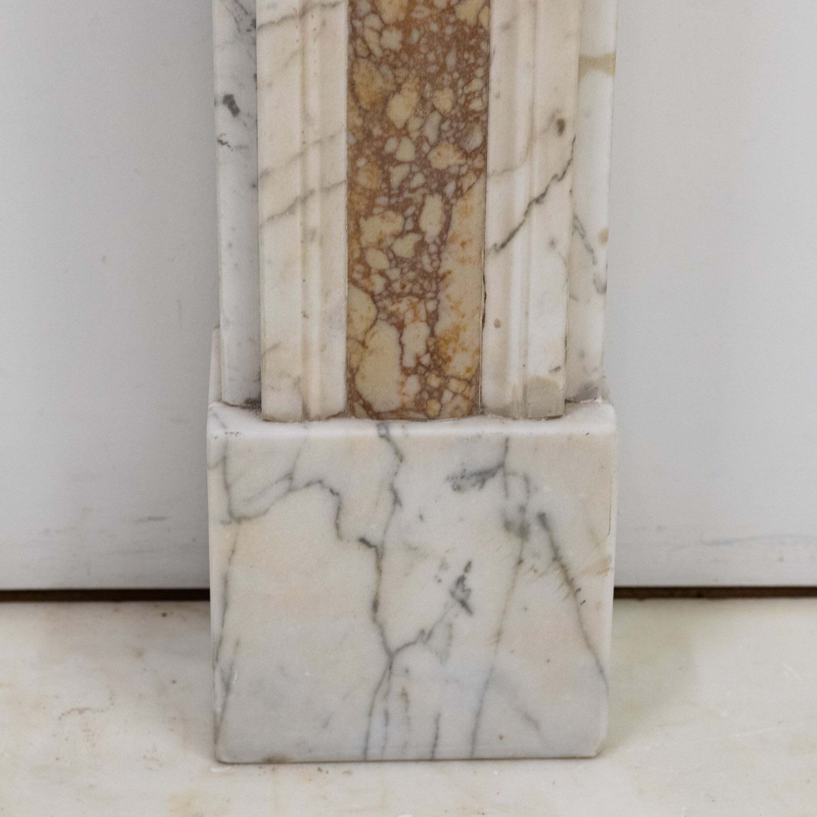 photo furniture Regency Carrara Marble Fireplace Surround With Brocatelle Inlay