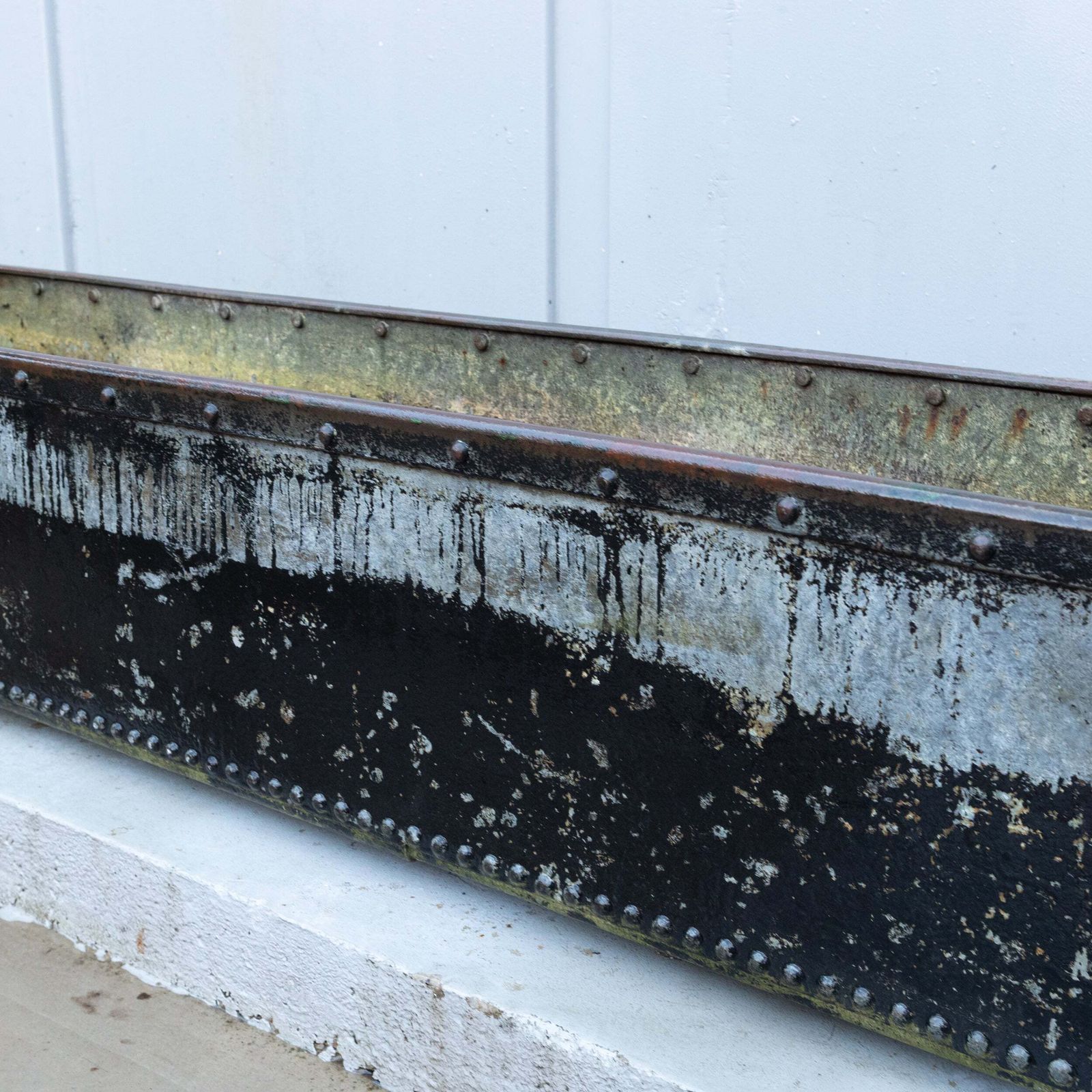 Antique Early 20th Century Rivetted & Galvanised Garden Trough Planter photo vintage