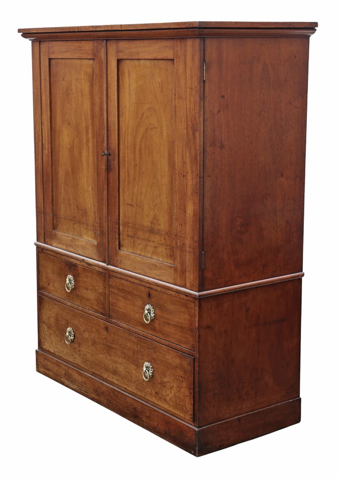 Antique C.1800 Georgian Mahogany Linen Press Wardrobe Cupboard Chest – Fine Quality photo furniture