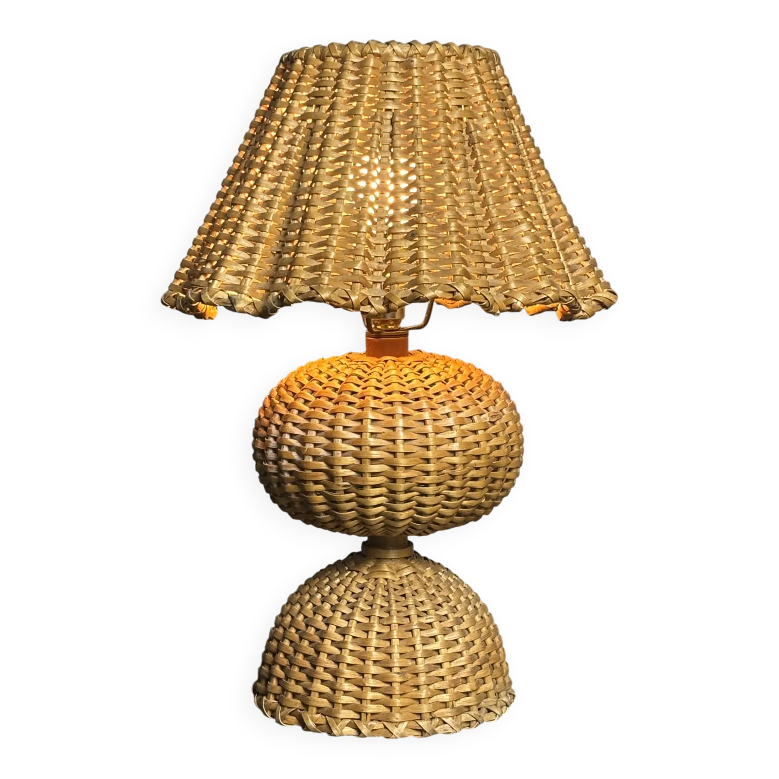 Page 1 Of 16 Midcentury Rattan Wicker Mushroom Table Lamp, 1950s photo furniture
