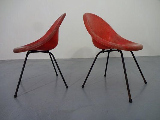 French Fiberglass Side Chairs, 1960s, Set Of 2 photo Furniture