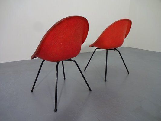 French Fiberglass Side Chairs, 1960s, Set Of 2 photo vintage