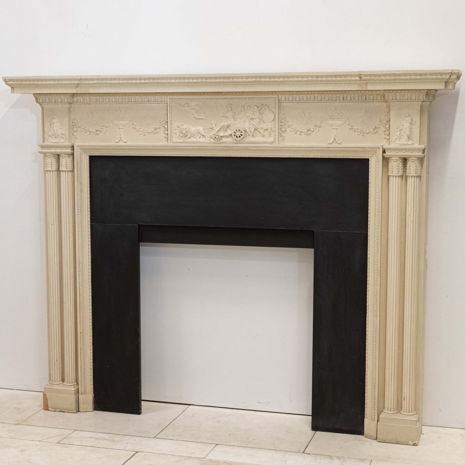 Ornate Neoclassical Style Wooden Surround With Capitals photo vinterior