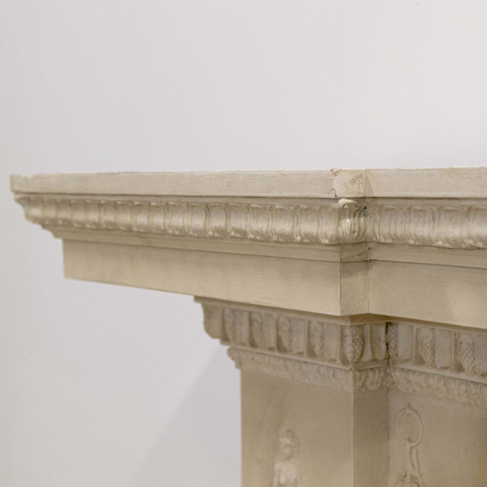 photo vintage Ornate Neoclassical Style Wooden Surround With Capitals