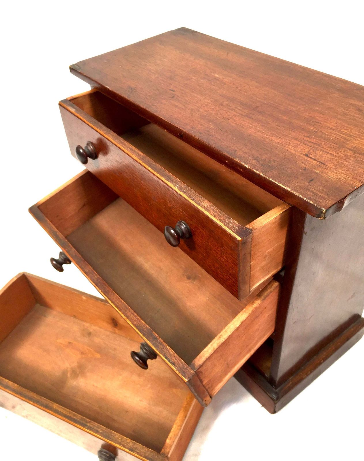 Antique Tabletop Wooden Small Chest Of Collectors Drawers Storage Box C.1900 photo vinterior