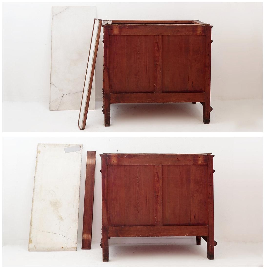 Faux Bamboo Dark Pine Chest Of Drawers   Late 19th Century photo for sale