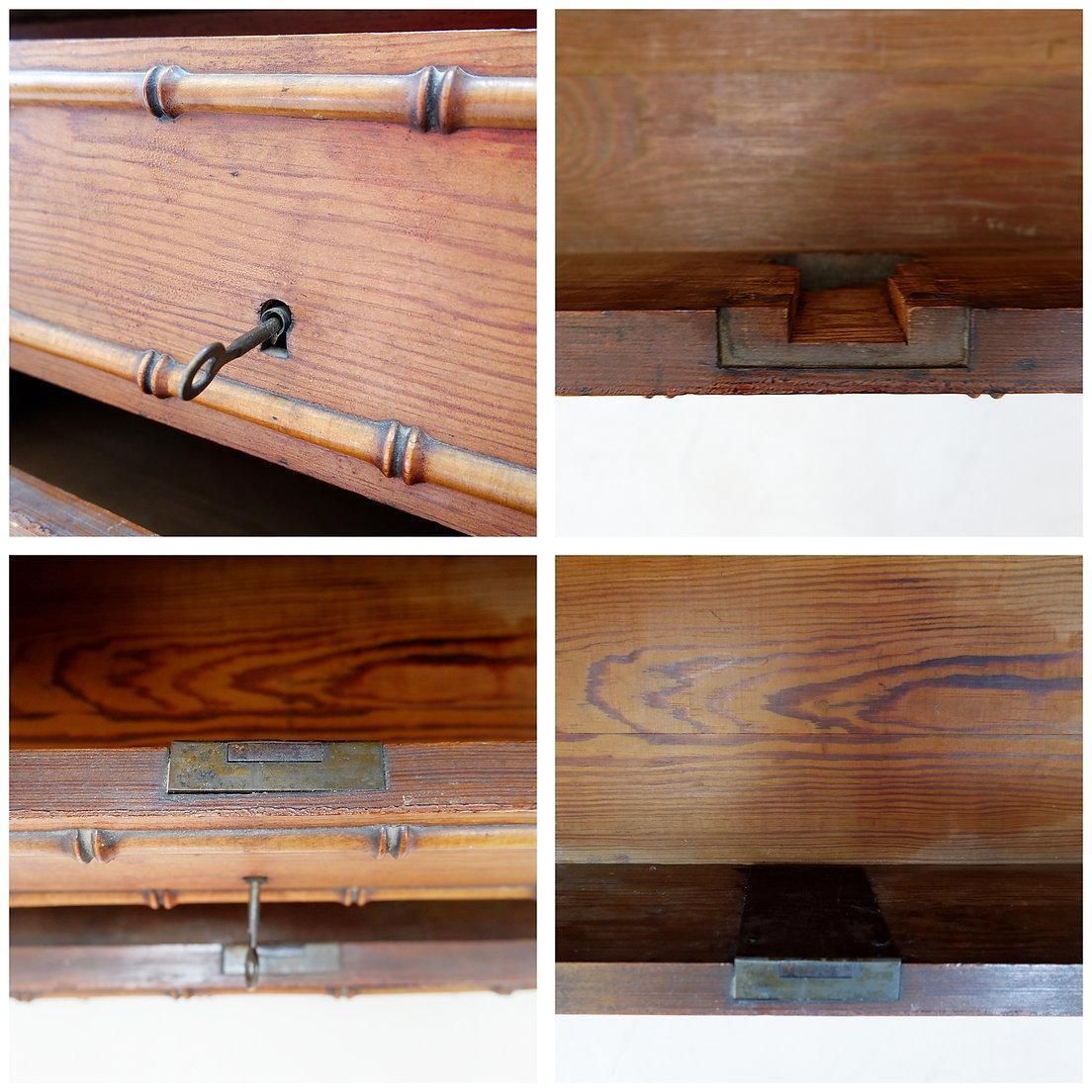 Furniture Faux Bamboo Dark Pine Chest Of Drawers   Late 19th Century photo