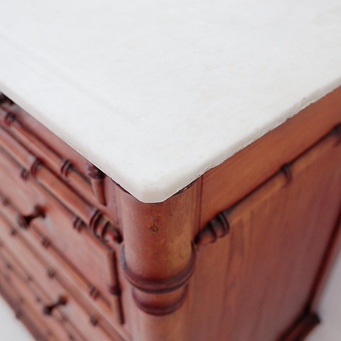 photo buy Faux Bamboo Dark Pine Chest Of Drawers   Late 19th Century