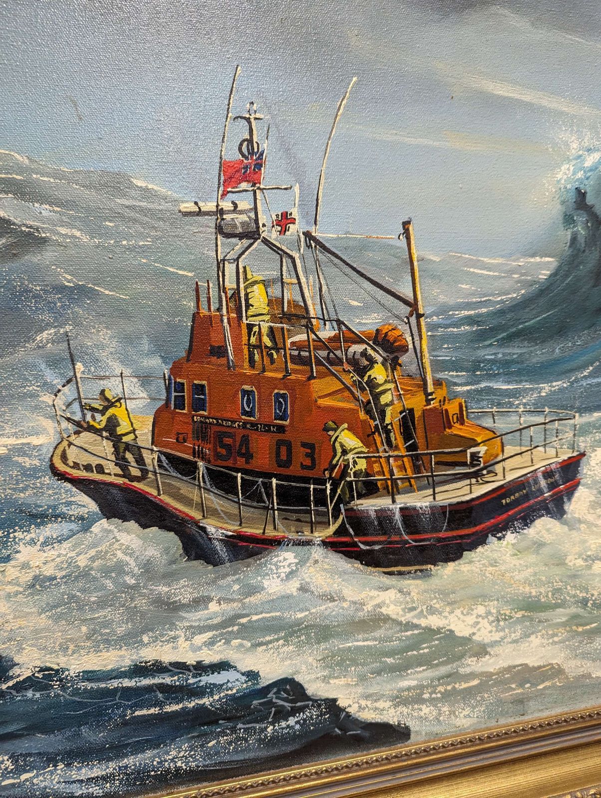 W.H. Stockholm Torbay Lifeboat Oil Painting photo for sale