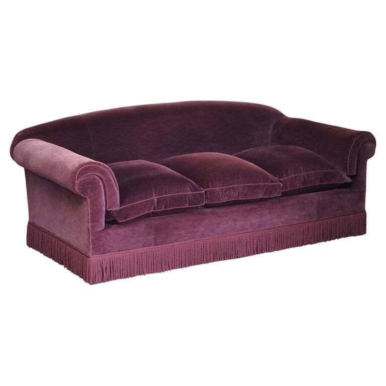 Massive Howard & Son's Wimbourne Three Seat Cushion Arm Sofa 257x122cm